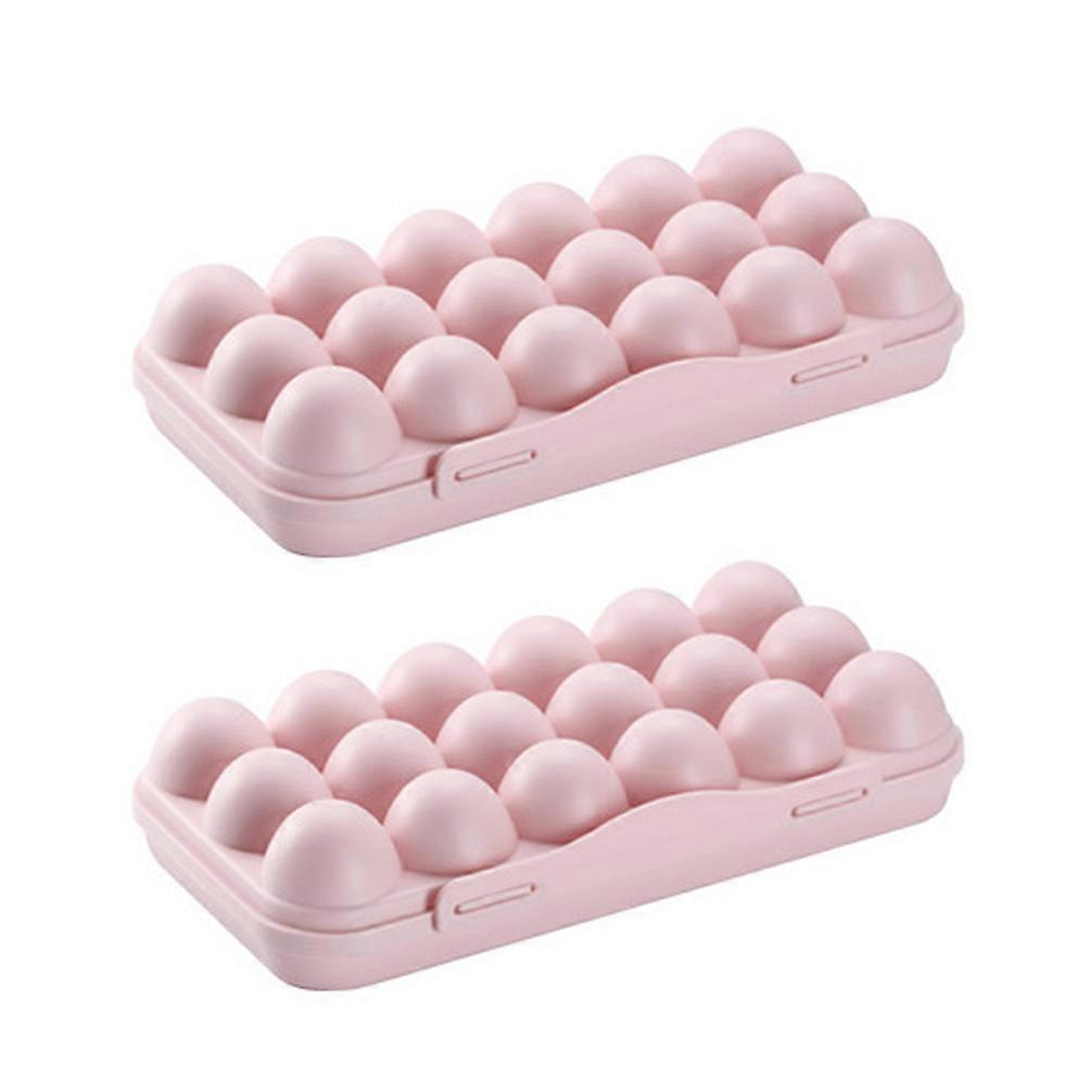 Plastic Egg Holder Pink 30.00X15.00X6.50CM Stackable Eggs Container Anti-Collision For Home Use 2Pcs