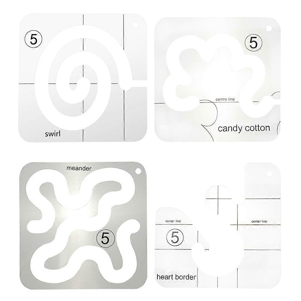 DIY Quilting Ruler for Clothing Craft with Acrylic Material Multi Color 4pcs Set