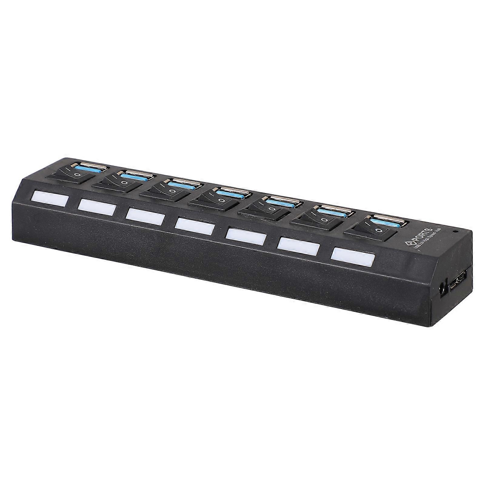 Laptop Hub Powerline Adapter 7 Ports Plug for General Users in Office Environment High-Speed Data Transfer 1Set