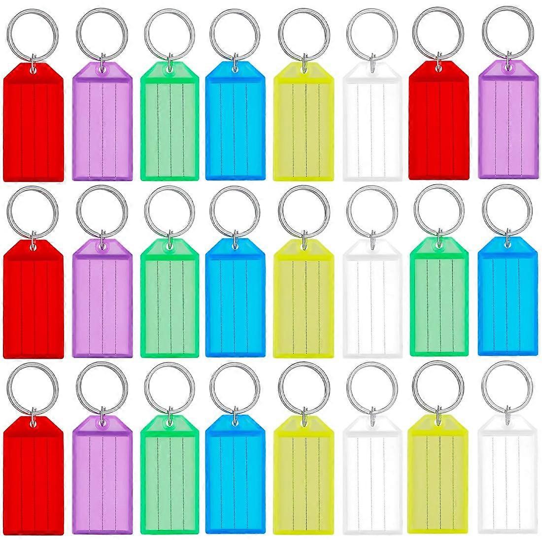 Pack of 30 Key Fobs for Labelling, Key Tags with Loops for Labelling Various Items such as Keys, Luggage, Pets.