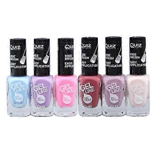 6 pcs multicolour nail polish set