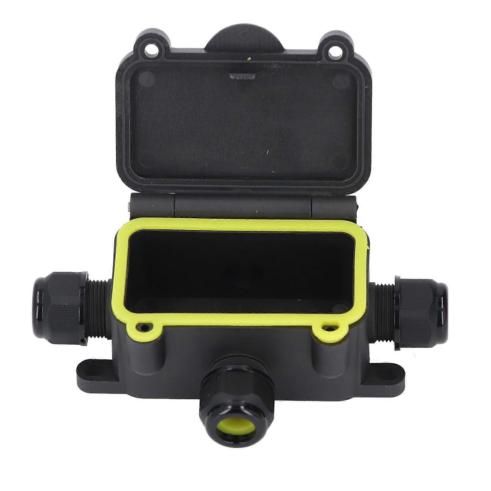 Electrical Junction Box IP68 Water Proof 4 Way Wiring Box 450V Plastic Power Cord Case for Outdoor LED Landscape Lighting