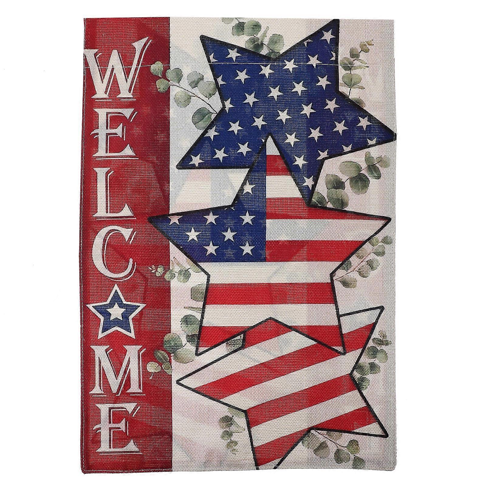 Garden Decorations Outdoor Independence Day Prints Linen Material Rectangular Style 1Pack