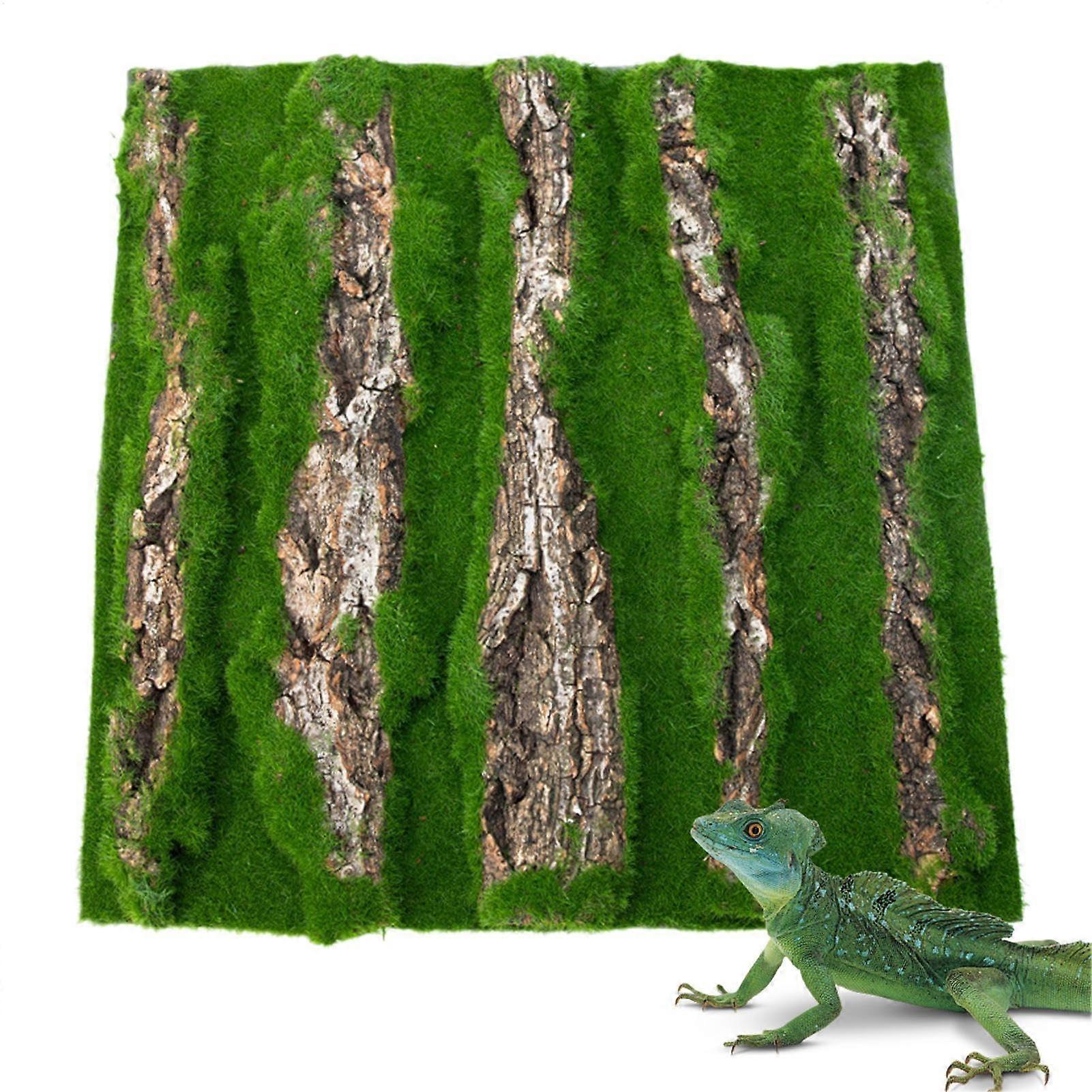 Turtle Habitat Background - Bearded Dragon Bark Wall Decoration, 30x30cm Reptile Decor for Gecko, Turtle, Armored Style