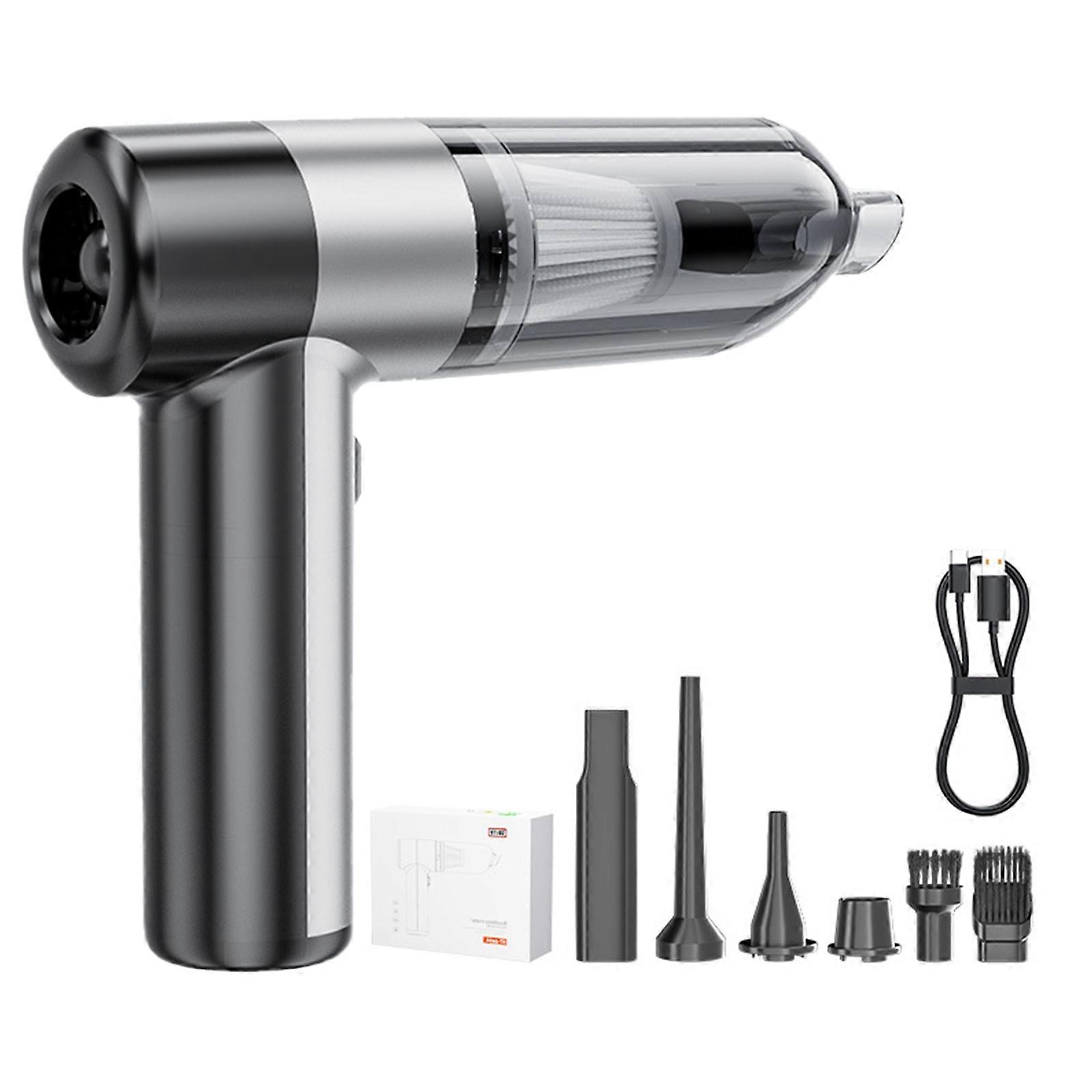 Aspirapolvere per auto ad alta aspirazione 12000Pa / 15000Pa Aspirapolvere automatico portatile con motore brushless per la pulizia degli interni dell'auto in modo semplice nero argento