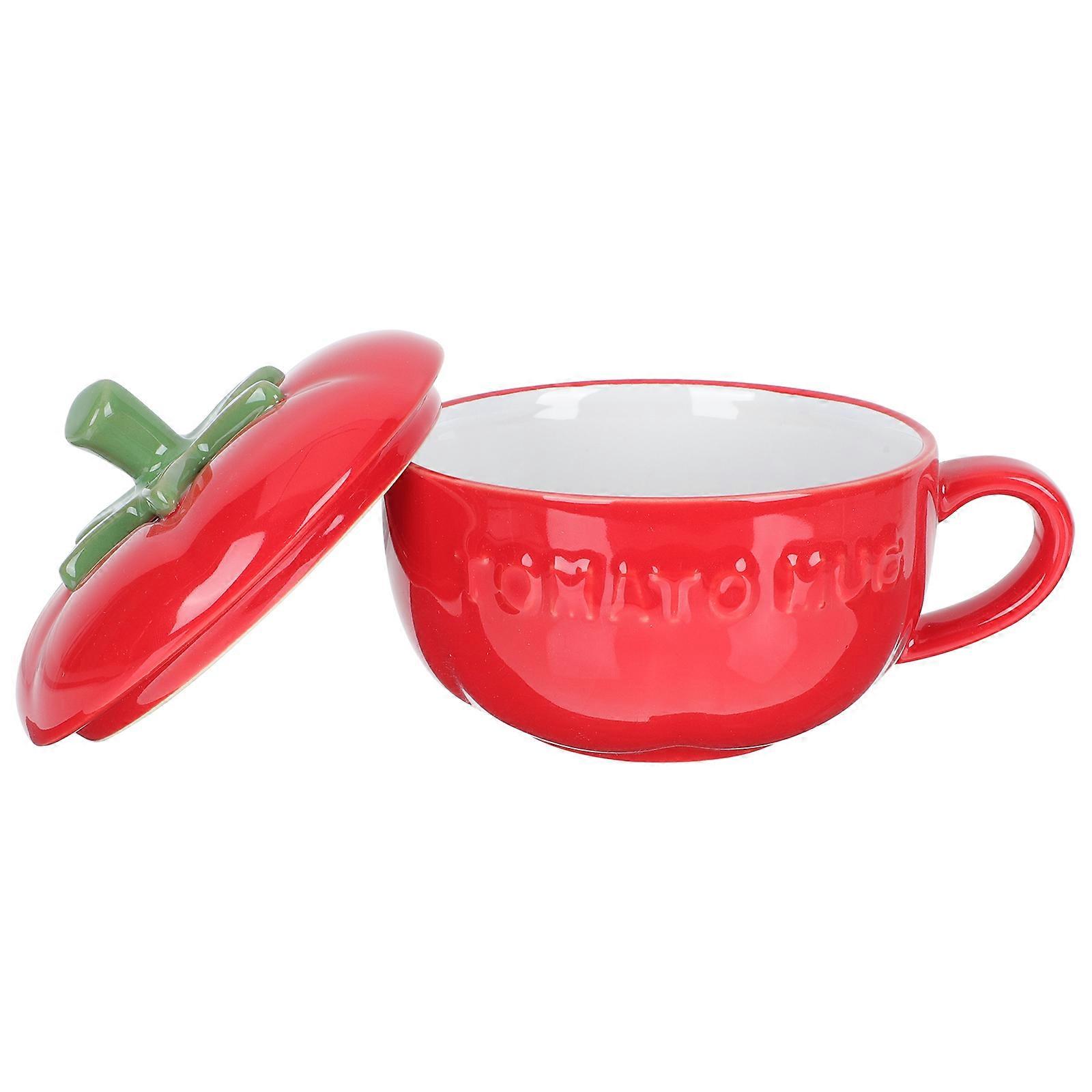 Creative Ceramic Mug with Lid for Home Use Assorted Color Perfect for Tea Coffee or Milk 12 oz