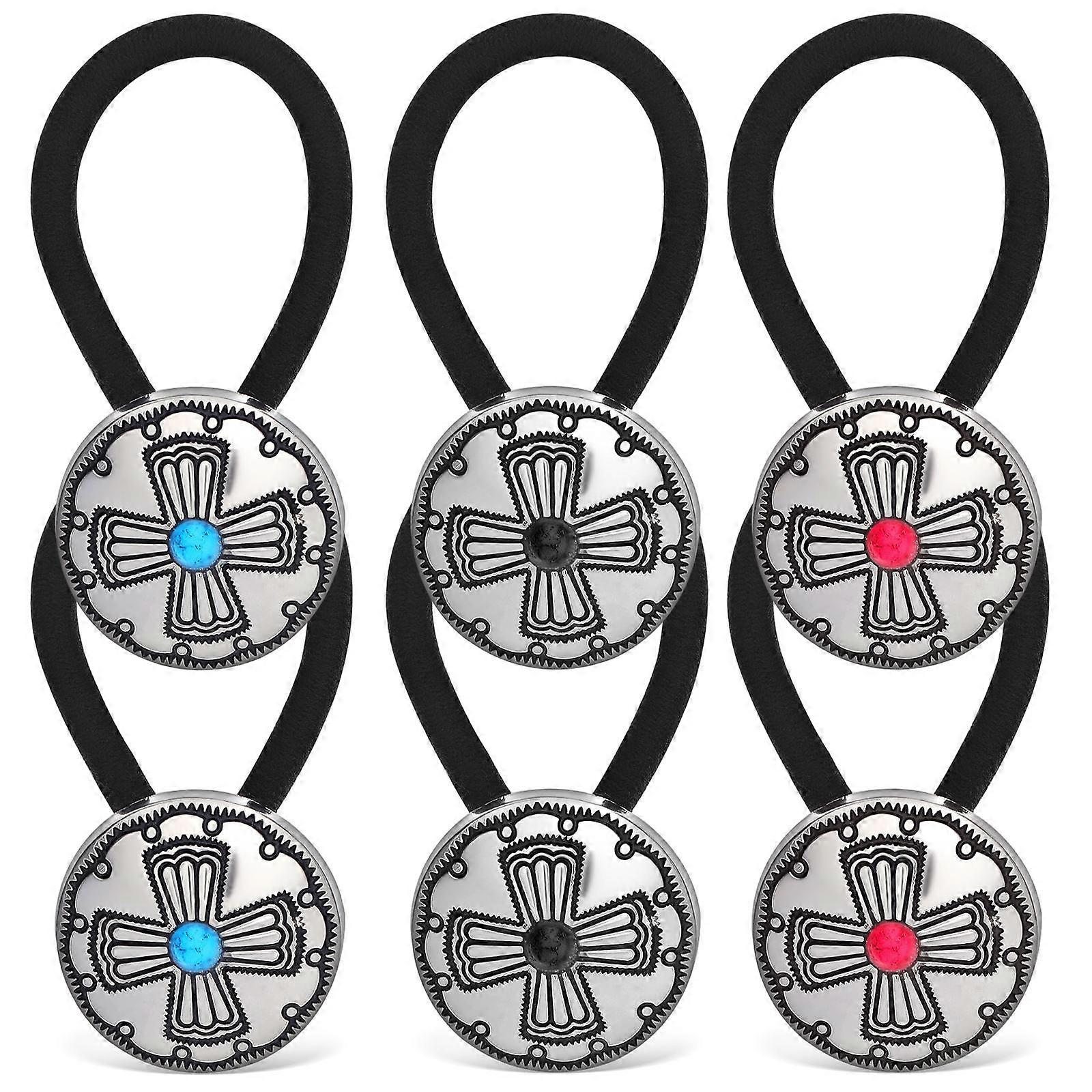 6pcs High Elasticity Hair Elastics with Decorative Charms, Thin & Lightweight Ponytail Holders for Women & Men, Suitable for Thick, Thin, Curly &