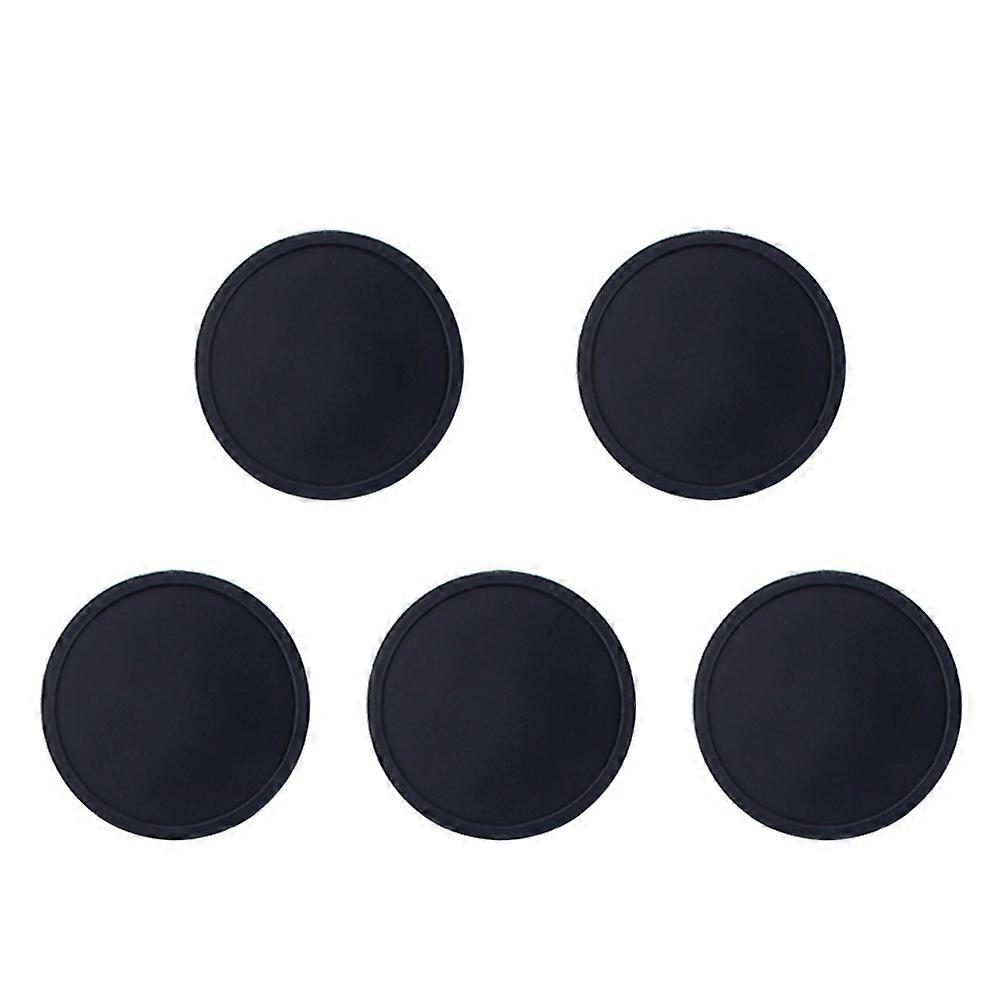 Table Mat for Kitchen Anti-Scald Placemats Silicone Material Black Color 10X10CM Size Thickened Design 5Set