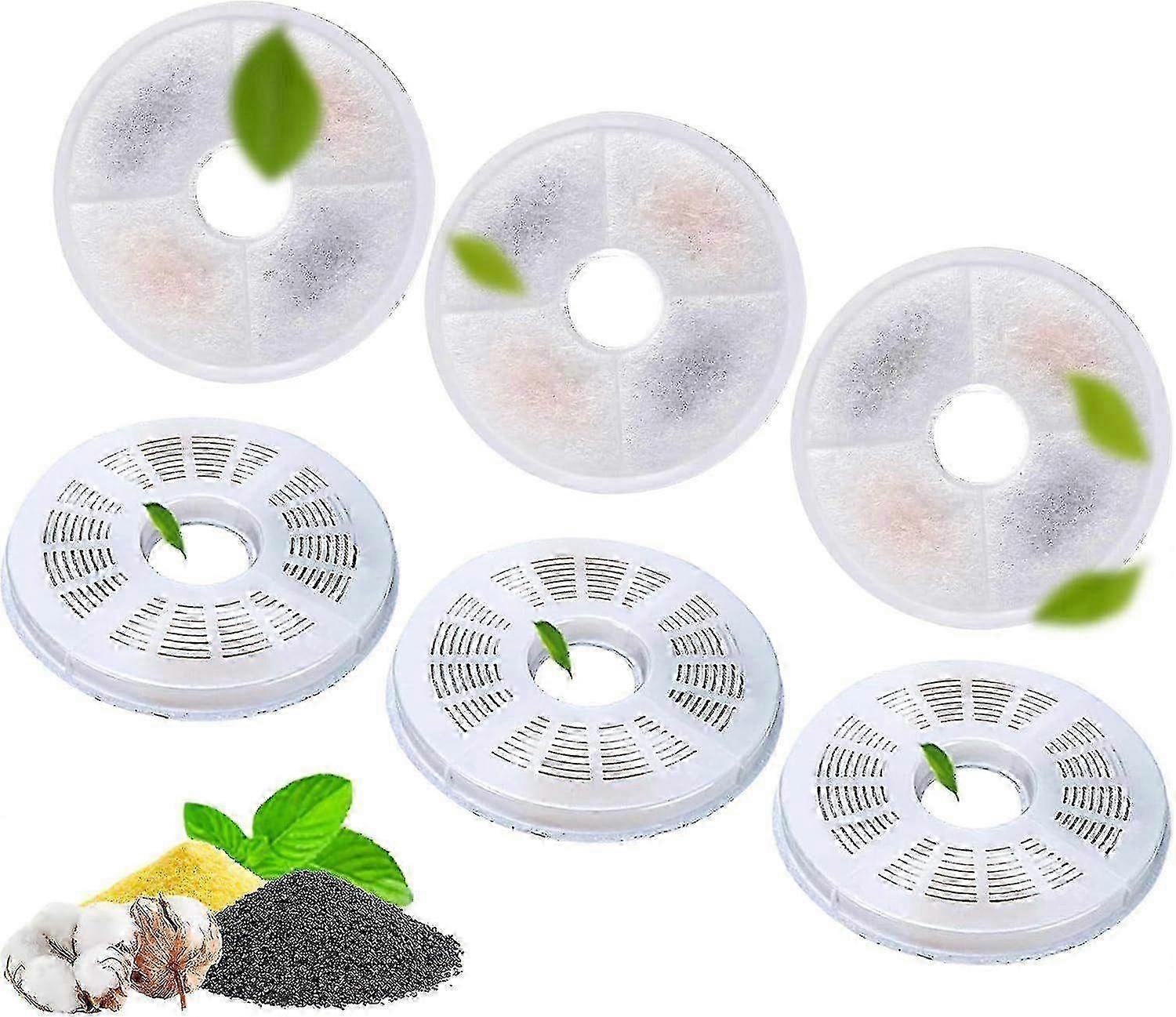6 or 8 Pack Replacement Water Fountain Filters Compatible with Catit Cat Water Fountain, Carbon Foam Filter