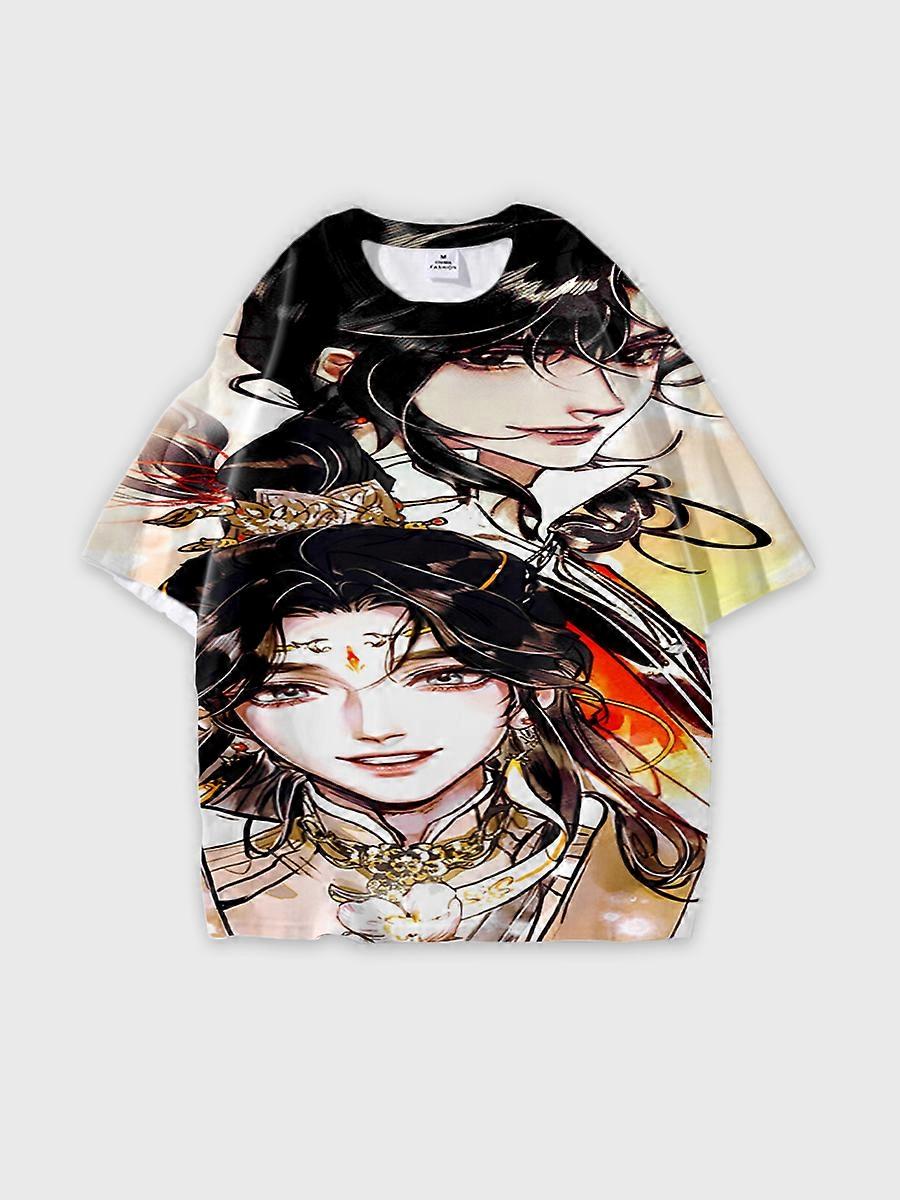 T-shirt round neck Role Pattern loose short sleeve E1626