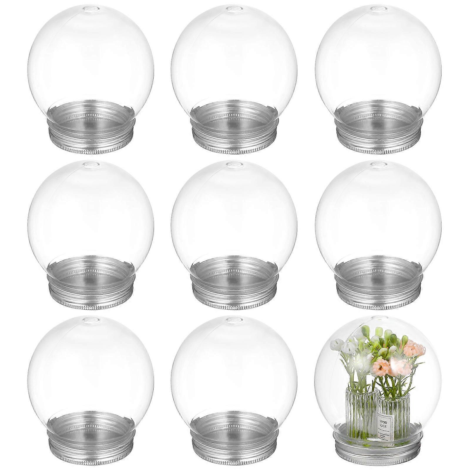 Clear Light Bulb Bottles with Leak Proof Aluminum Caps DIY Snow Globe, Candy Jar, Beverage Storage & Craft Decoration Use