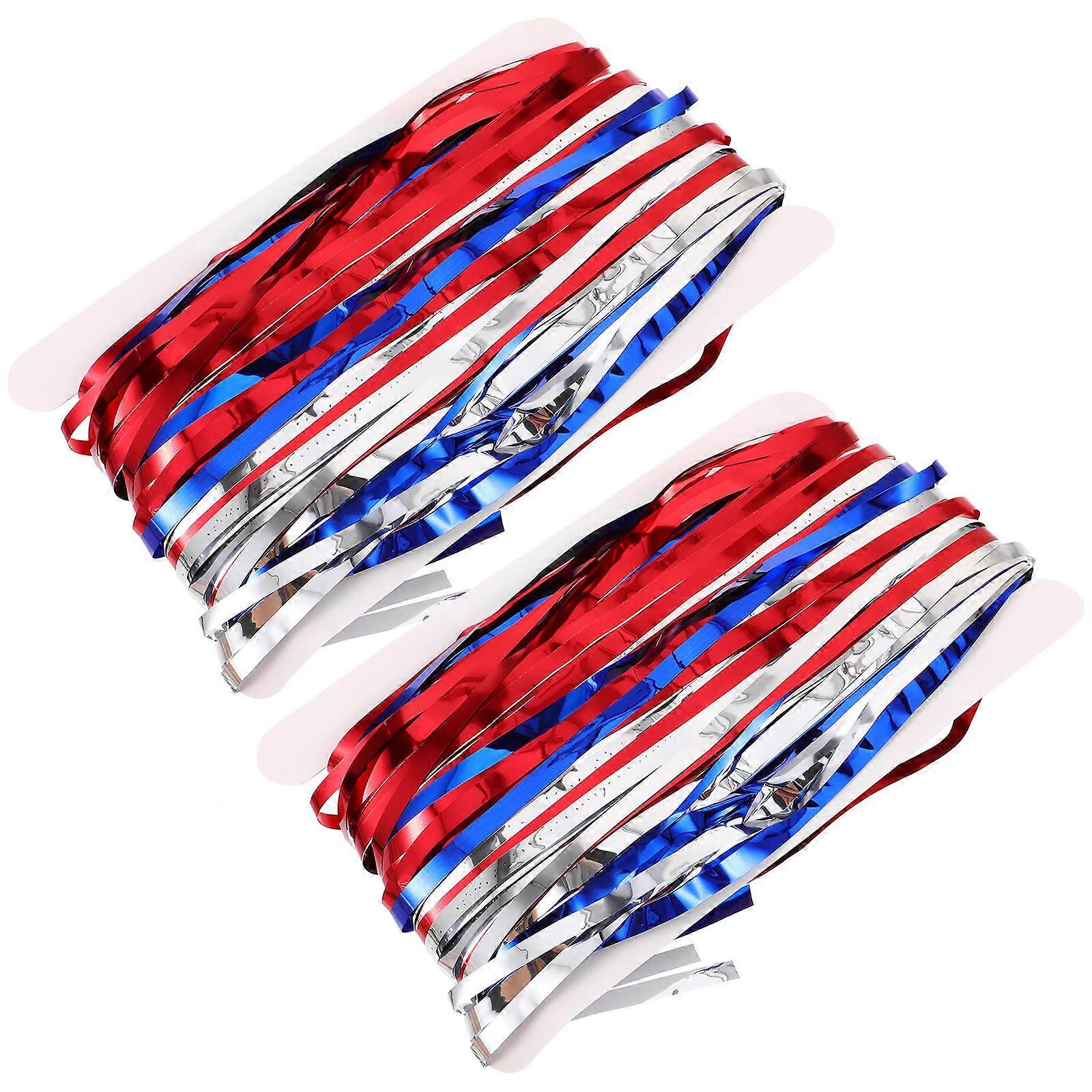 Tinsel Foil Fringe Curtain for Independence Day Decoration with Assorted Color PET Material 2pcs