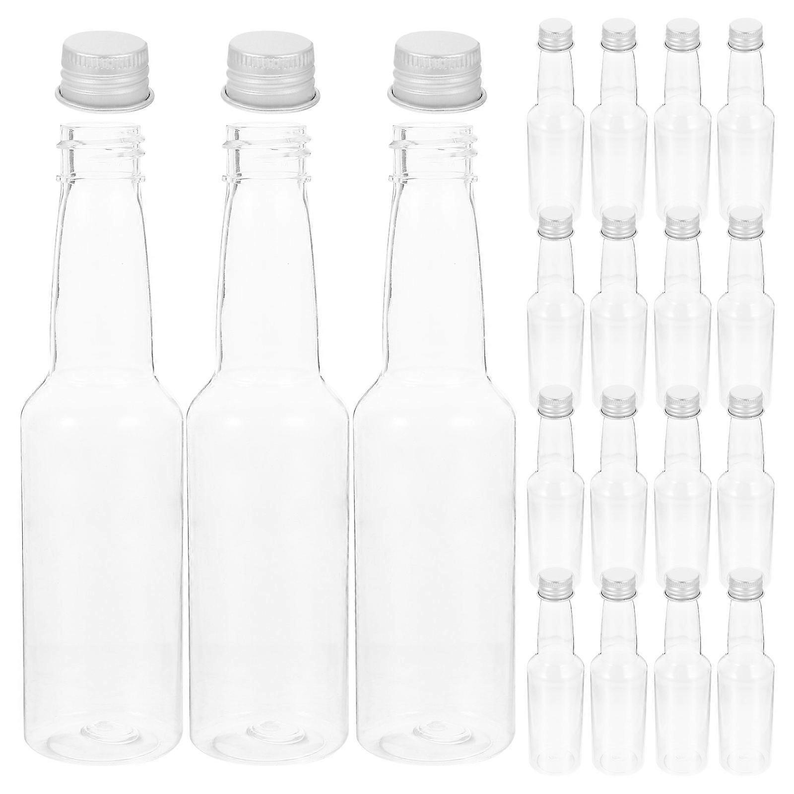 Transparent Empty Bottles Plastic Juice Bottle Spillproof Lunch at Work 14.2X3.5X3.5CM 30Pcs