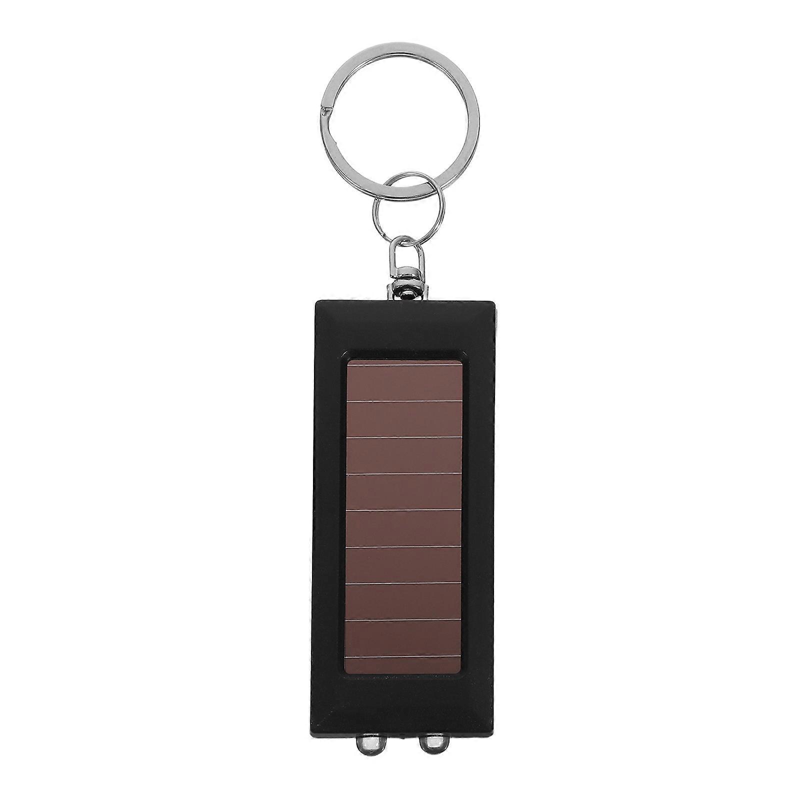 Solar Powered Flashlight with Keychain Hook for Travel Use