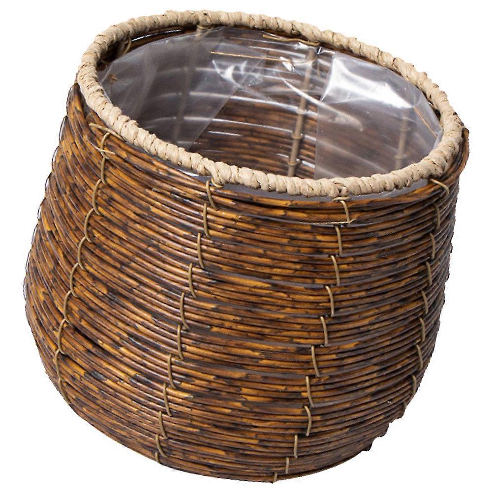 Rattan Woven Storage Basket 2pcs Countertop Fruit Container for Kitchen