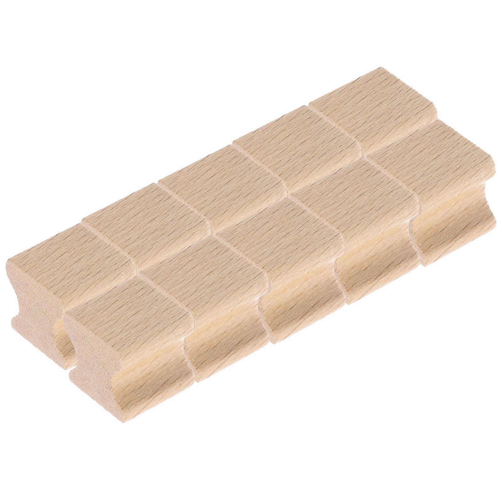 Wooden DIY Blank Stamper for Craft Projects and Scrapbooking Light Yellow Wood 10 Pieces