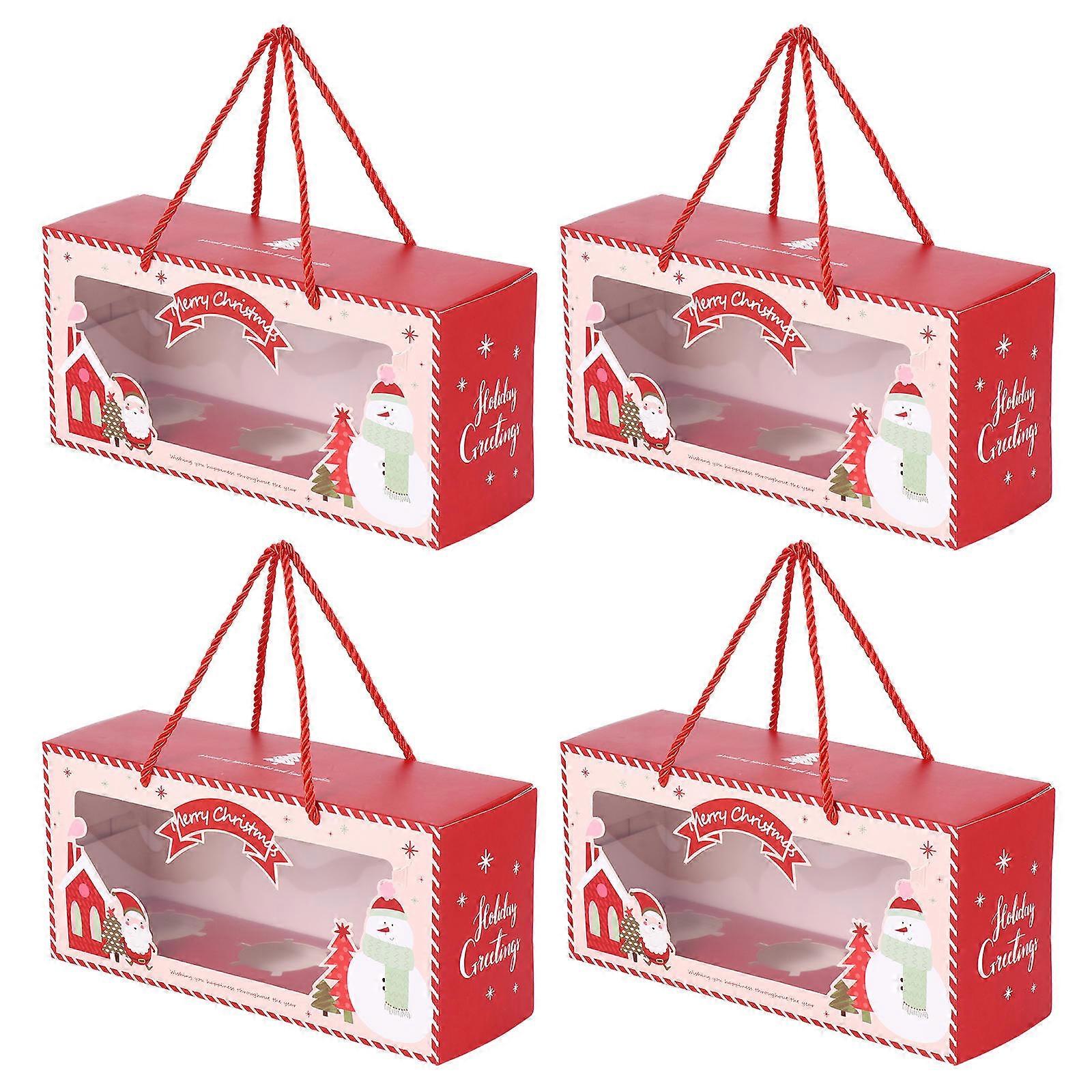 Paper Cupcake Boxes Rectangular Shape For Cupcakes And Desserts 4Set