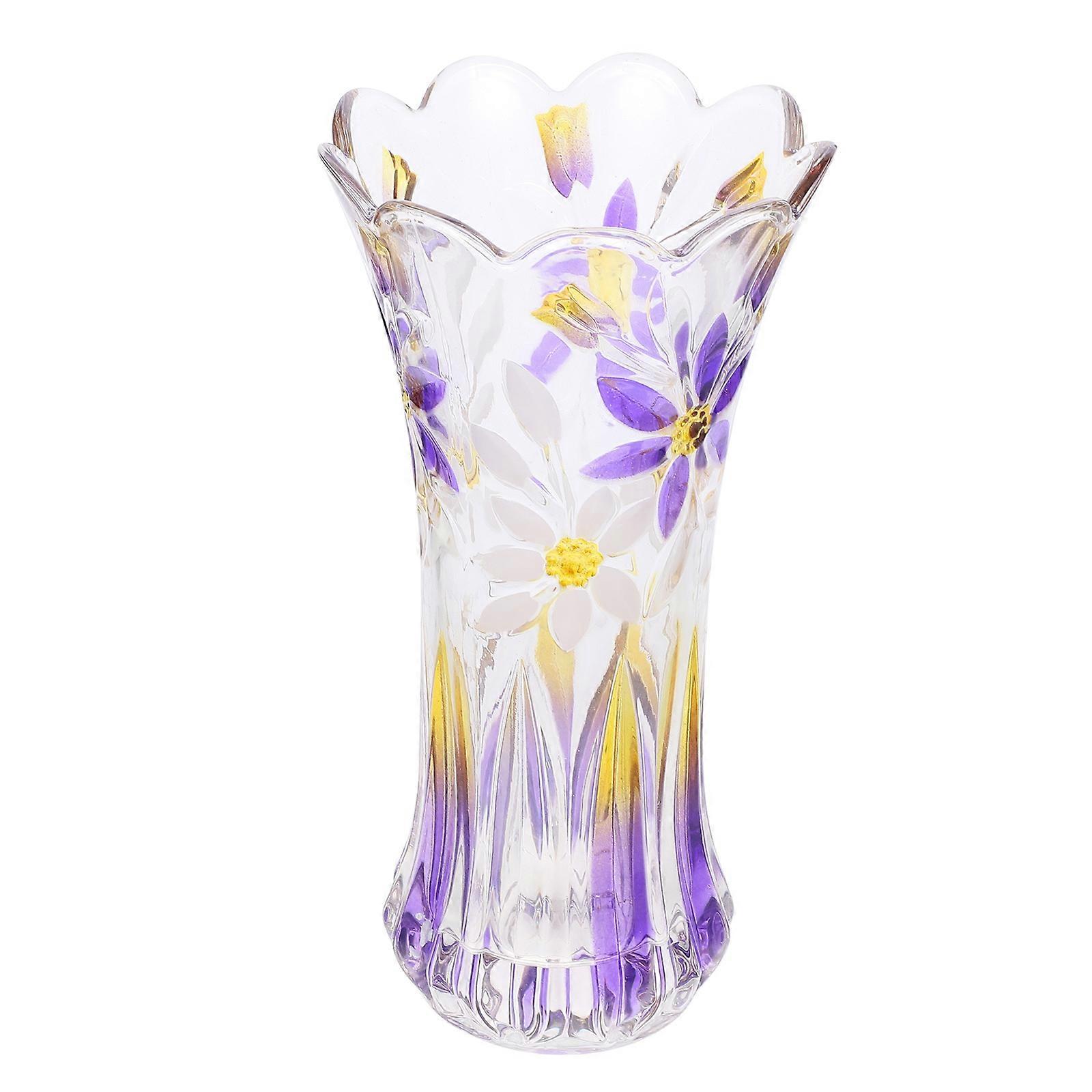 Tabletop Planting Vase Stylish Large Vase Violet Color for Home Office Tabletop 23.50X13.00X13.00CM 1Pack