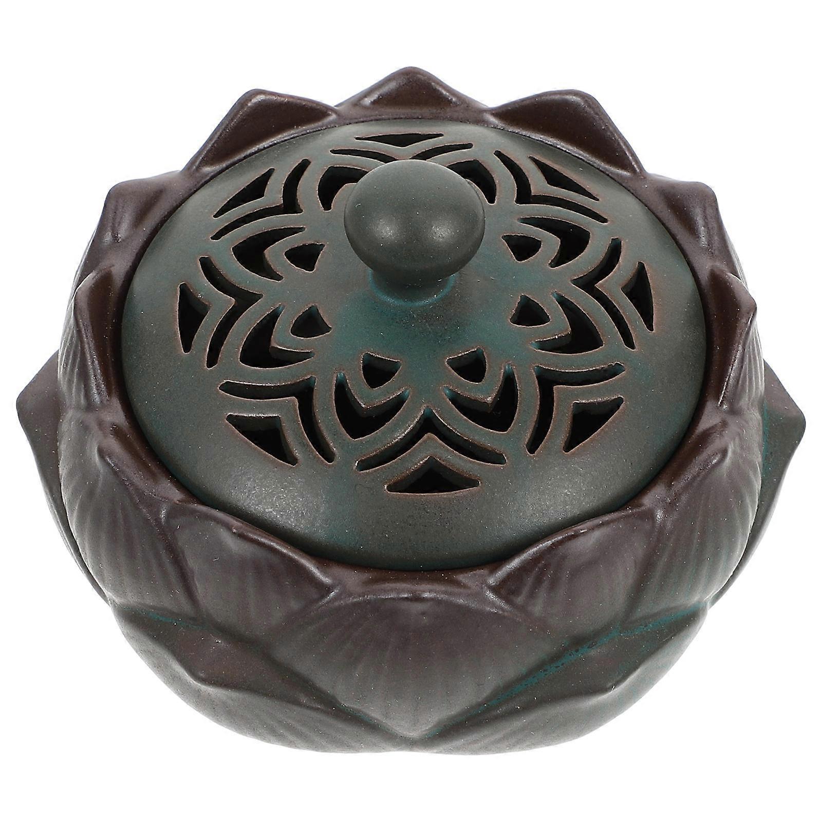 Creative Censer Holder Ceramic Aromatherapy Burner Simple Structure Adults 3.5×3.5×2.8in 1Pc
