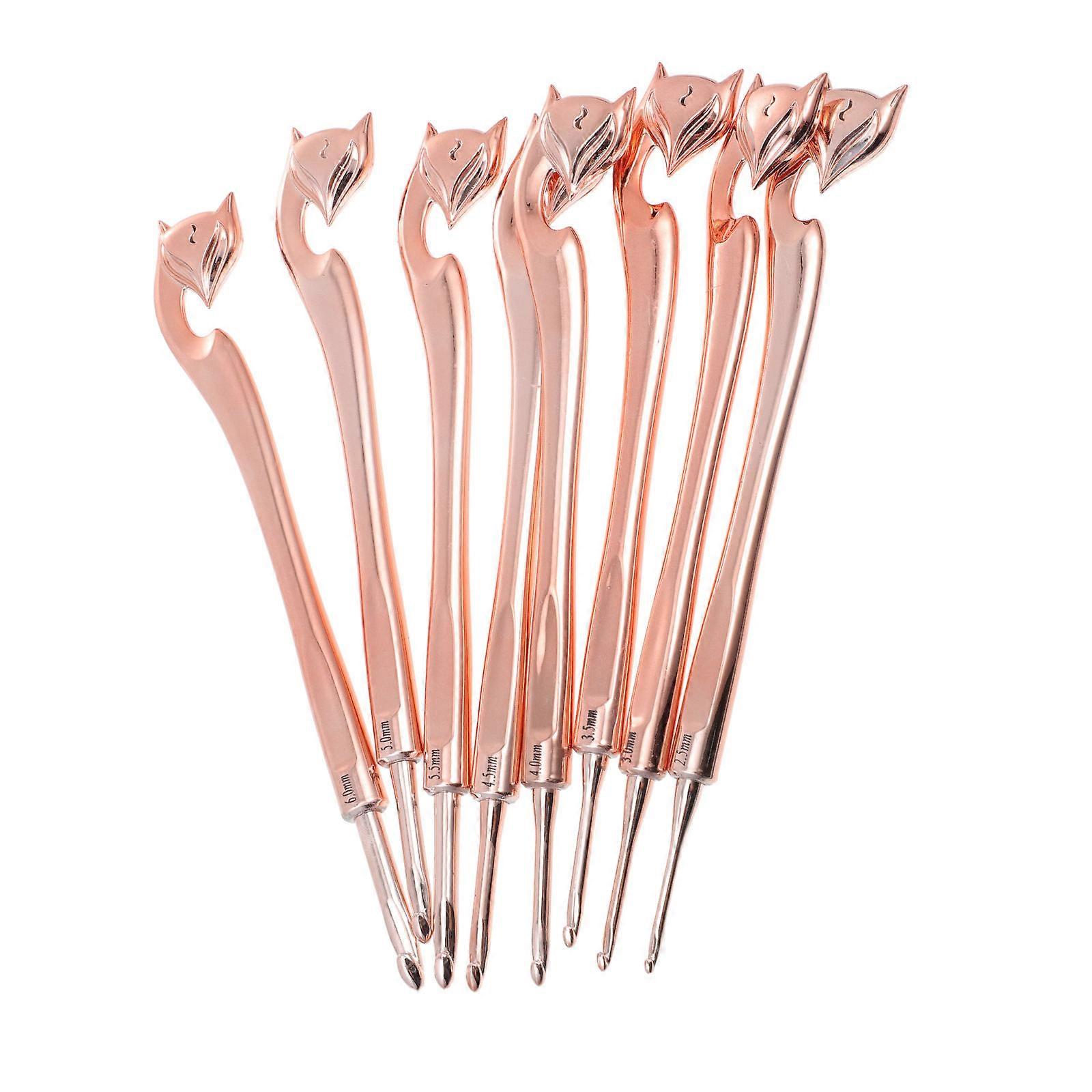 Decorative Fox Crochet Hooks Knitting Tools Handcraft Projects Plastic 8Pcs