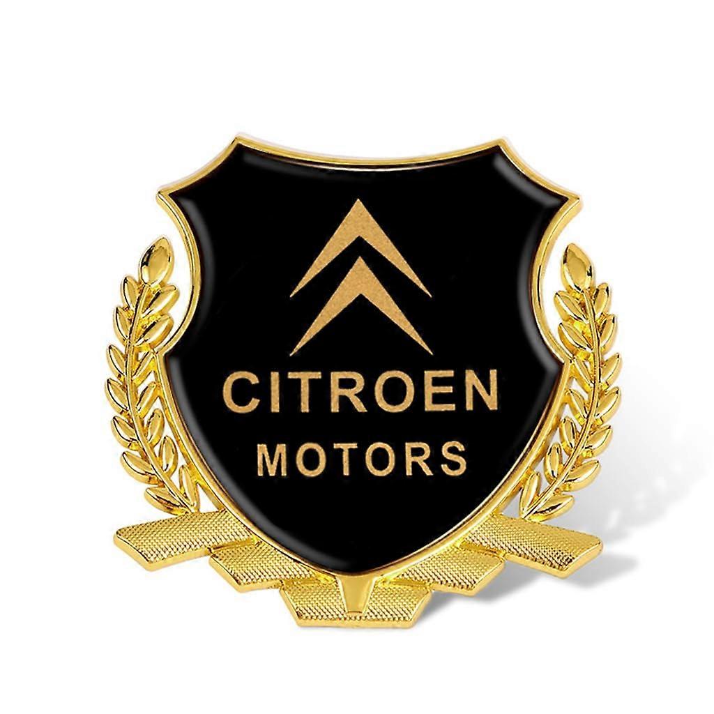Auto Embleme Sticker for Citroen E-C4 2020-2024 Gold Finish 2-Piece Emblem Set Auto Accessory