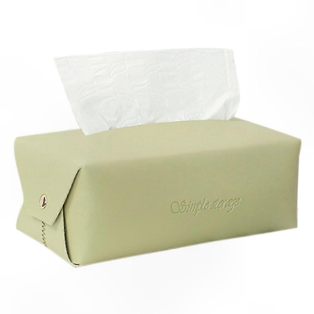 Leather Tissue Box Draw Paper Napkin Tissues Holder Desktop Papers Container cream color