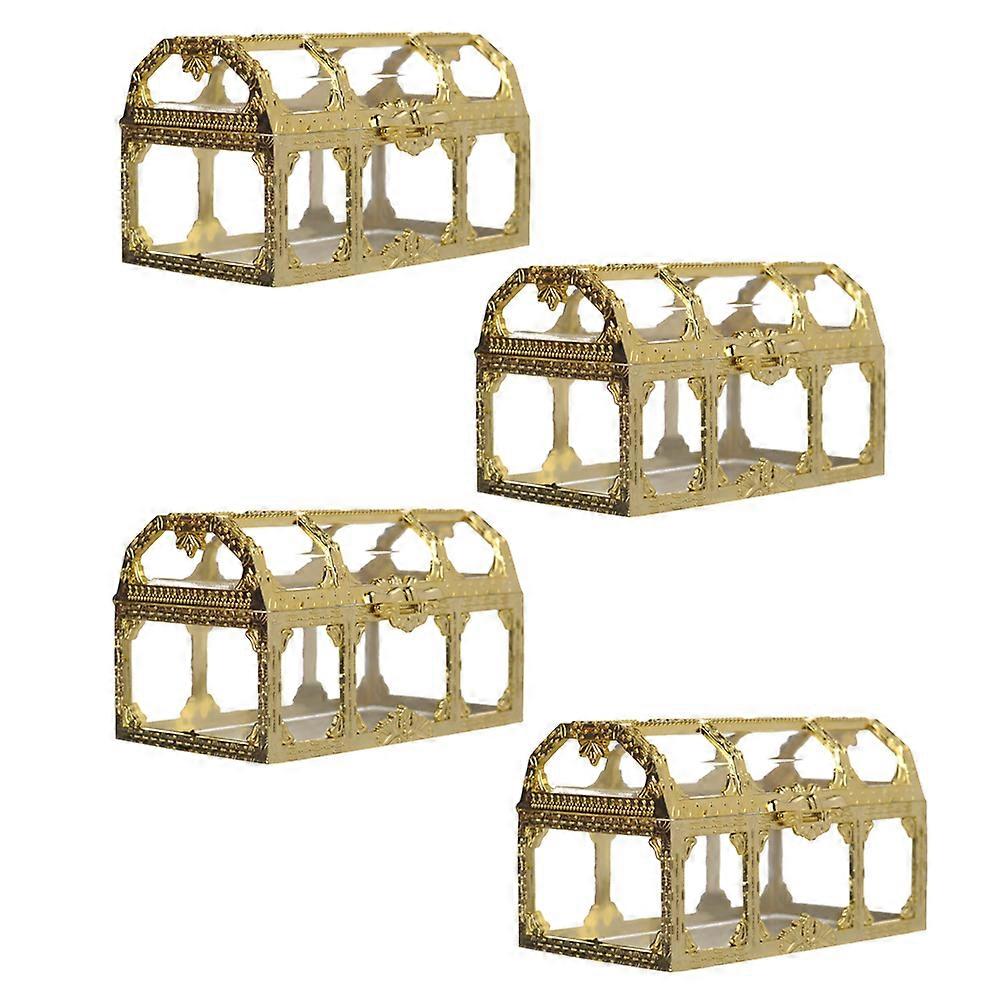 Gorgeous Candy Treat Boxes 12Pcs Golden Designed for Wedding Favors Guests Storage to Delight Attendees