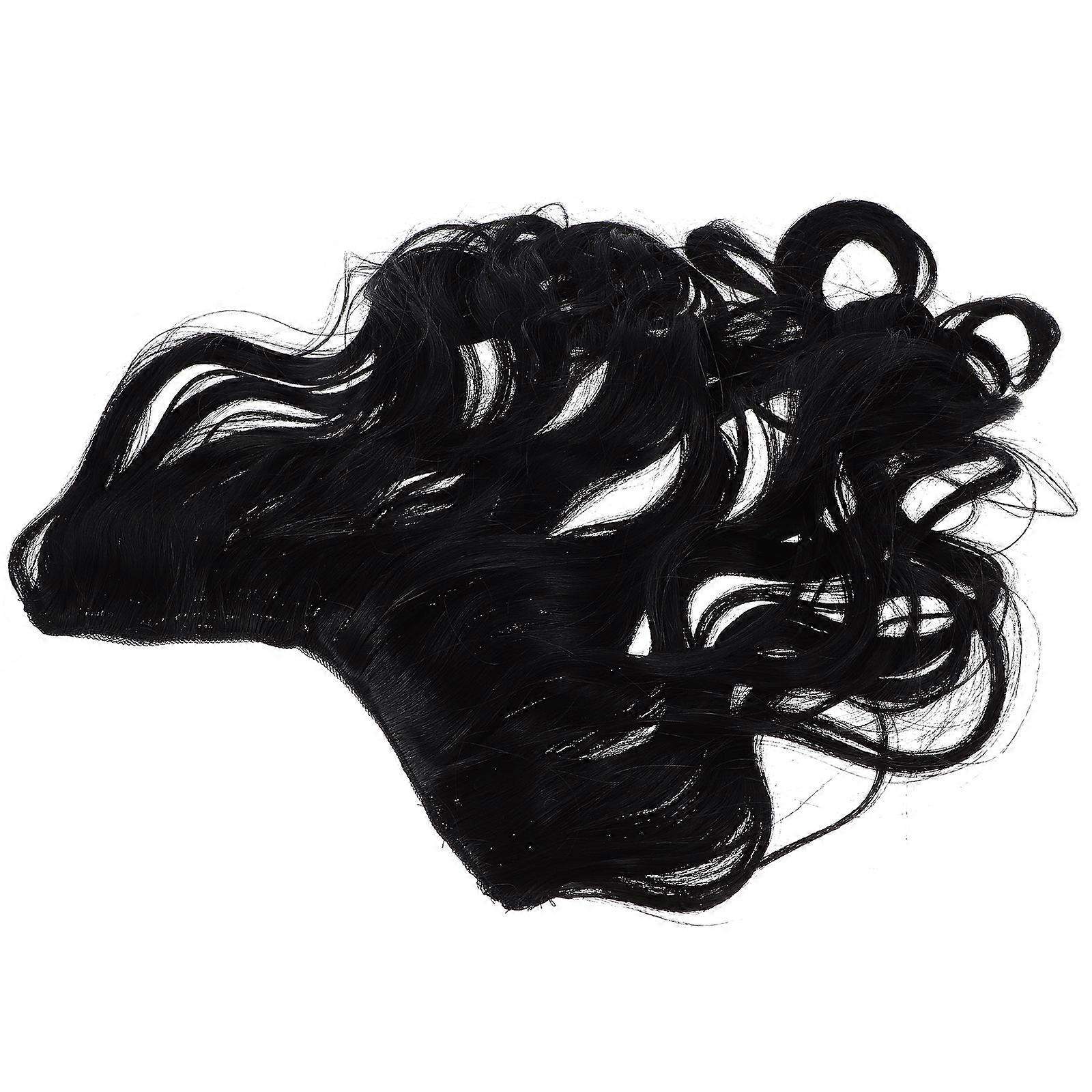 Curly Clip In Hair Extensions with High Temperature Silk Black Color for Women to Change Hairstyle Easily 12 Inches