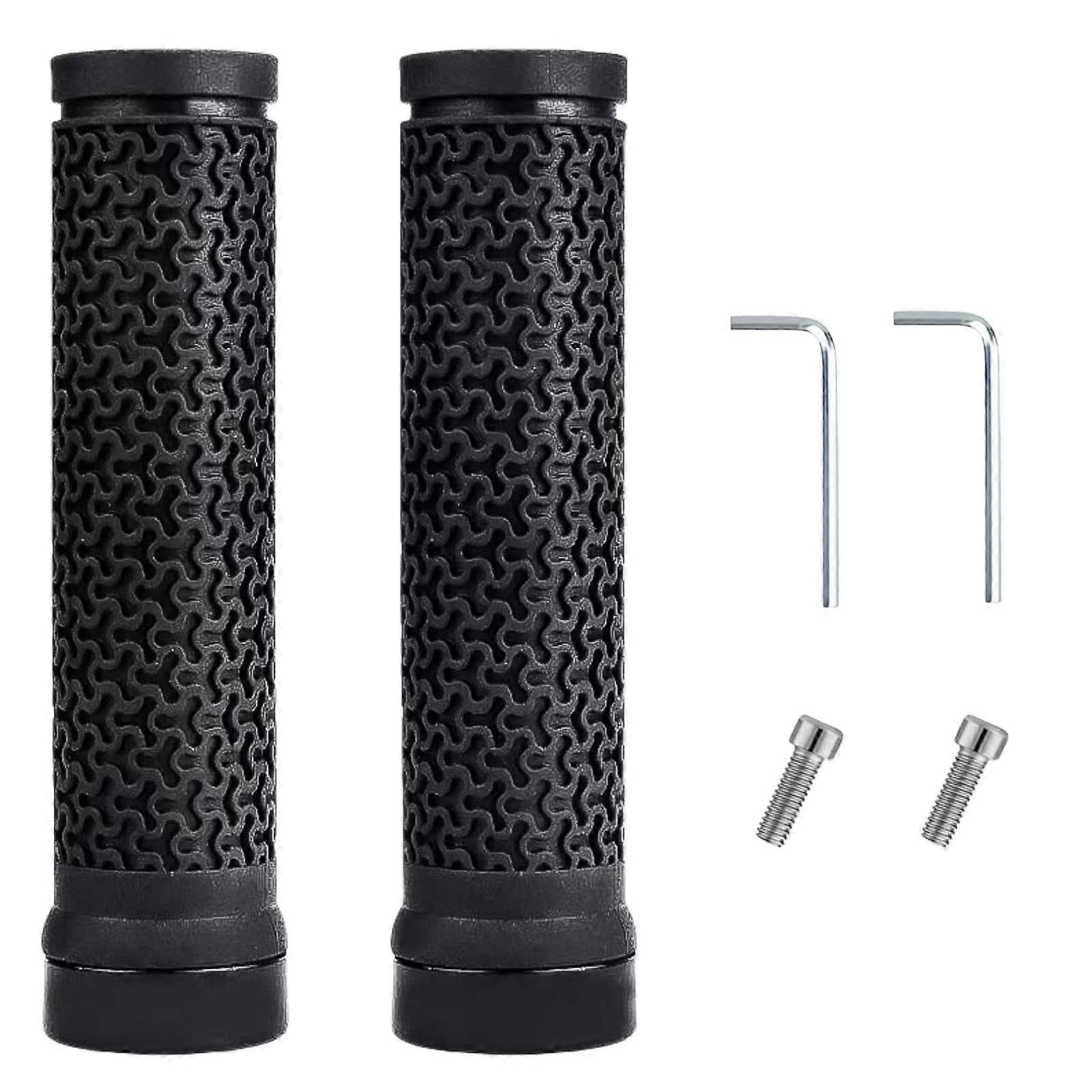 Soft Anti-Slip Rubber Bicycle Grips for MTB Mountain Bike, Non-Slip Handlebar Grips with 2 Allen Keys, Ergonomic Design