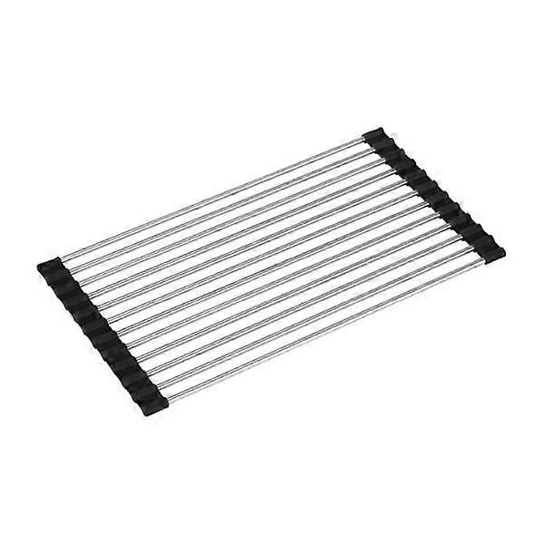 Rollable Stainless Steel Dish Rack - Foldable 37 x 23 cm