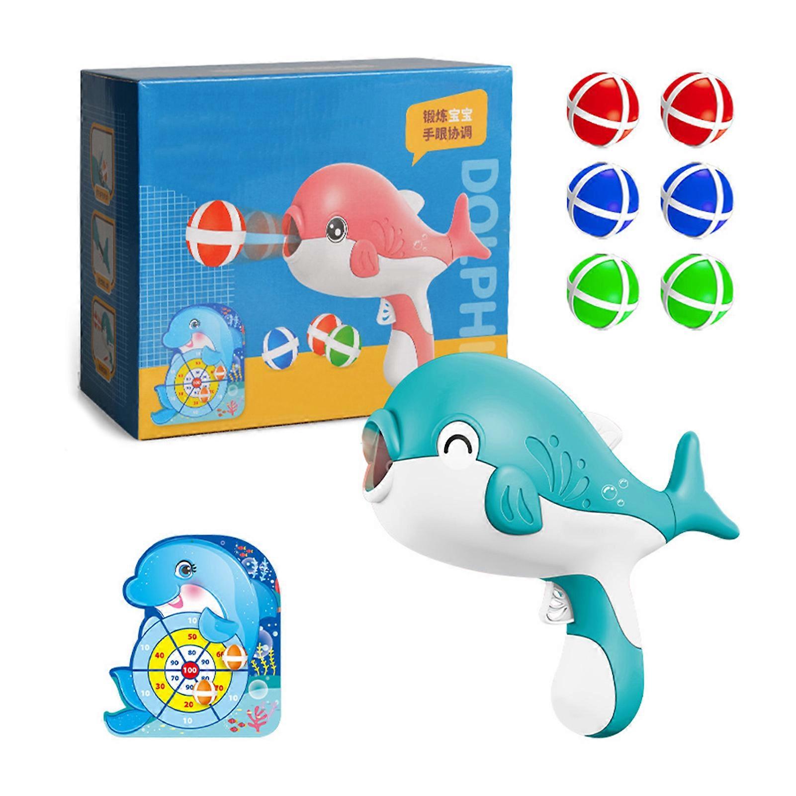 Sticky Balls Dartboard Toys Hand Eye Coordination Fun Kids Ball Launcher Dart Board Set Indoor Outdoor Games Blue