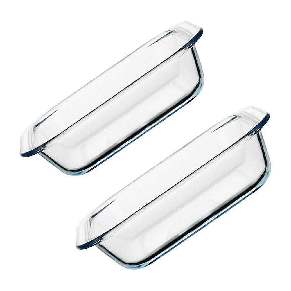 Glass Baking Tray for Home Use High Temperature Resistant Easy to Clean Transparent 2 Pcs