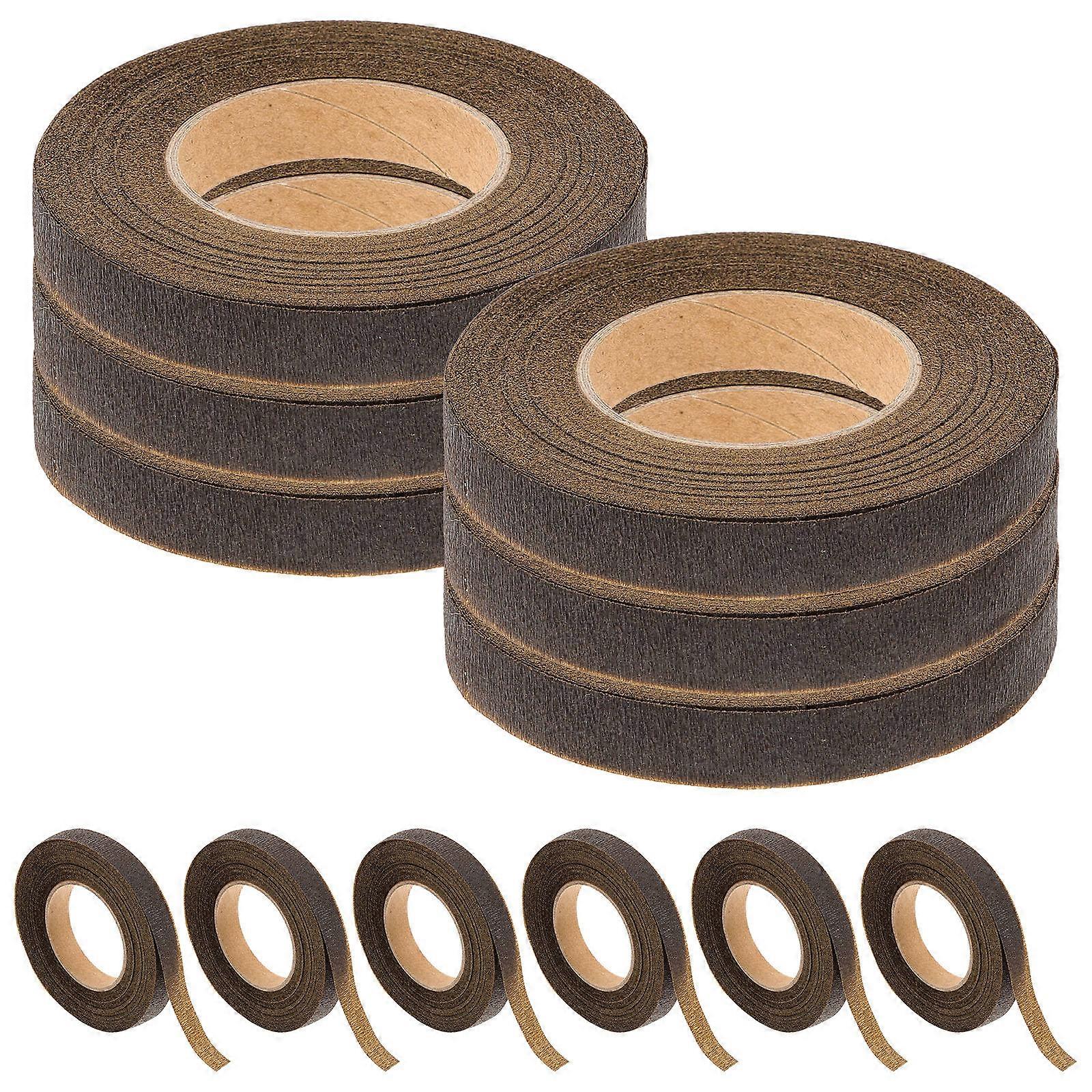 Deep Brown Floral Craft Tape for Bouquet Wrapping, Floral Arrangements, and DIY Projects – 12 Rolls Non Stick Tape for Floristry and Creative Crafts