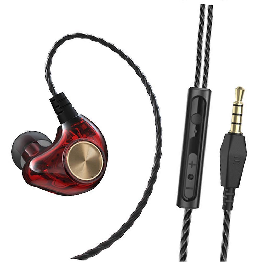 Wired Earbuds with Subwoofer for Workout in Red Color with Tangle-Free Cables and Comfortable Fit 1Set