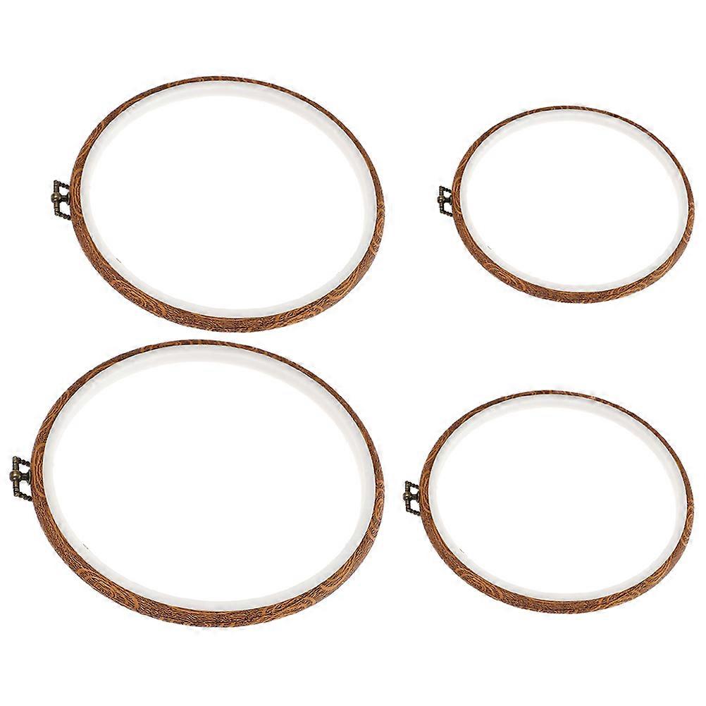 Diy Craft Embroidery Hoops 4Pcs Circle Embroidery Equipment Ideal For Cross Stitch Lovers Multi ABS Material