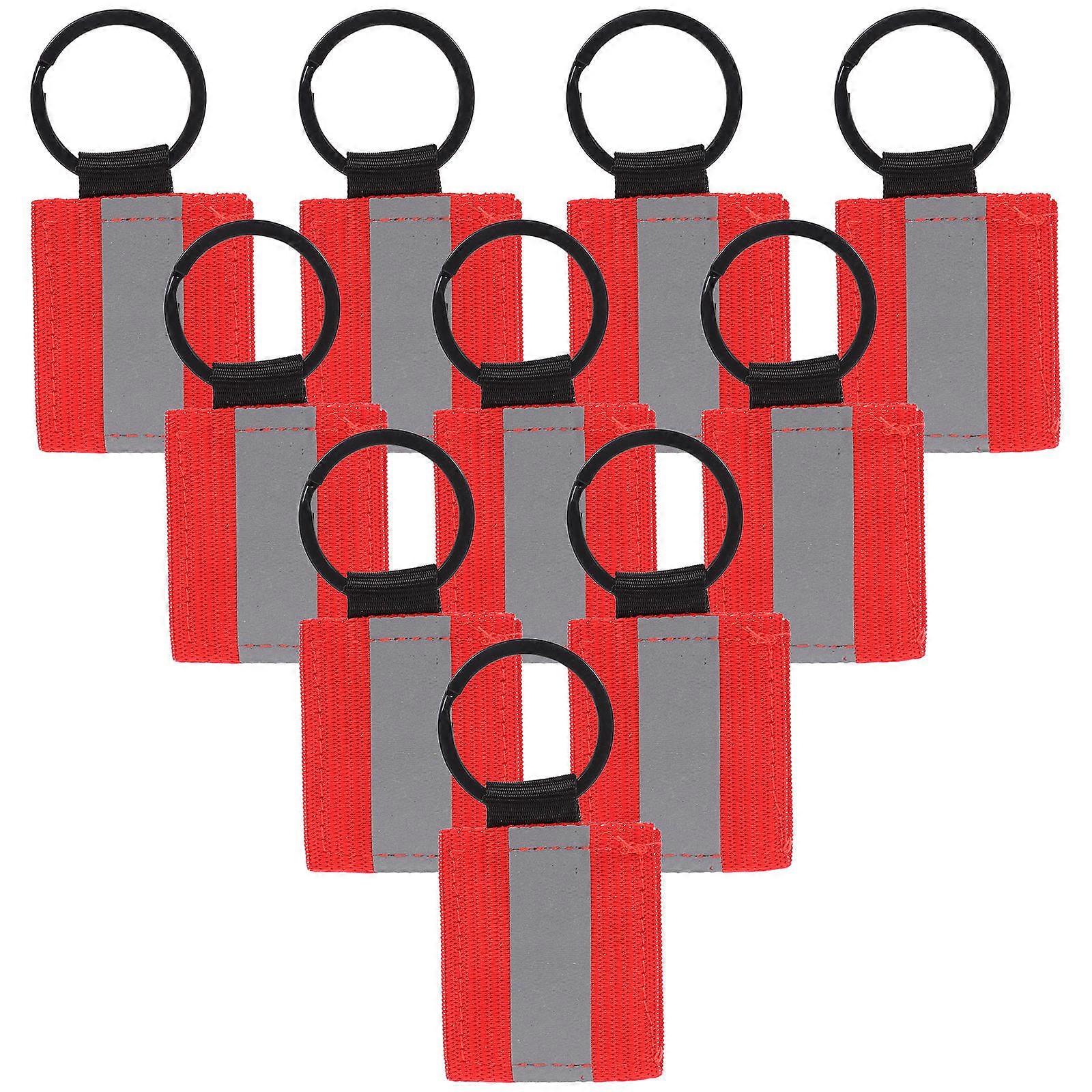 Reflective Keychain Labels 10Pcs Double Sided Tag Ideal For Backpack Accessories With High Visibility And Safety Features
