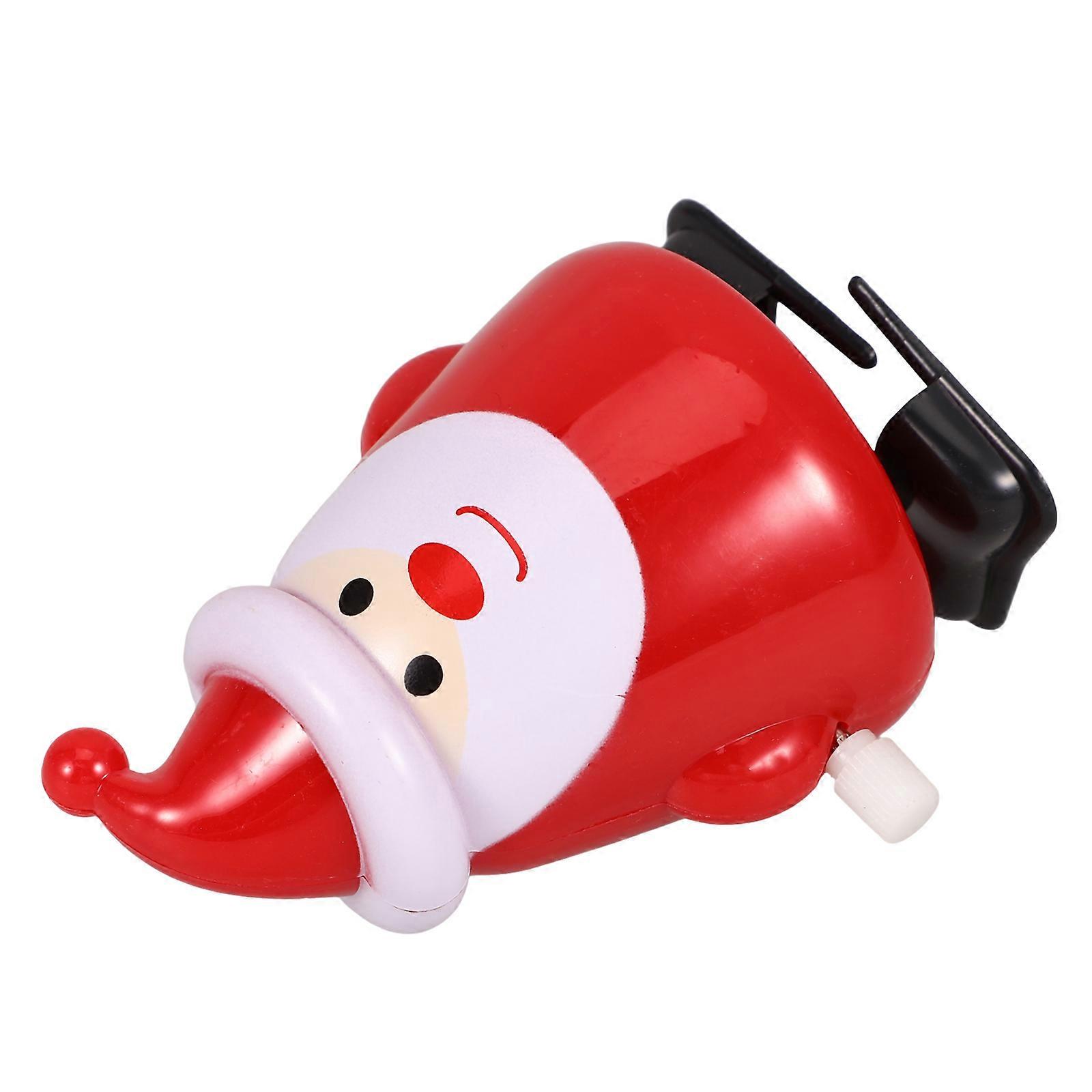 Festive Christmas Santa Claus Wind Up Walking Clockwork Decoration for Holiday Parties and Desktop Entertainment