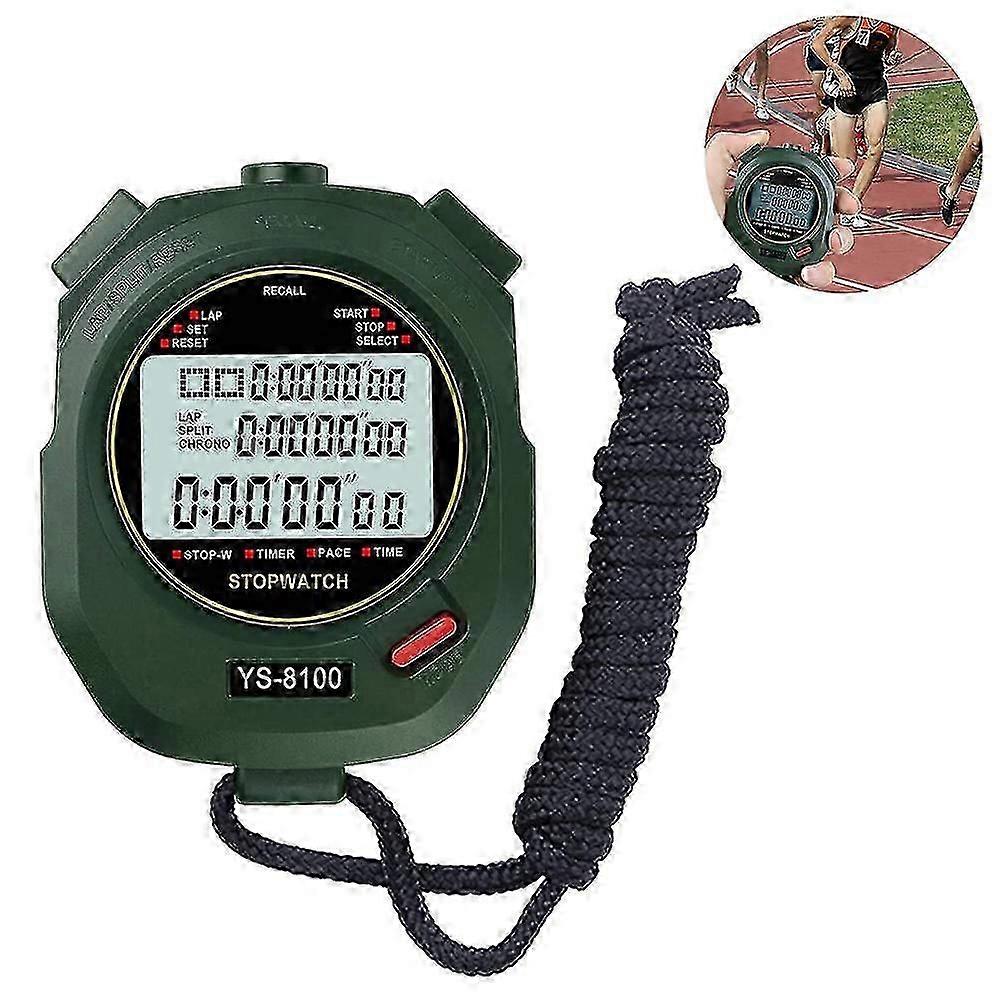 Stopwatch Timer, Digitale Track Stopwatch Met Countdown Timer, zwart