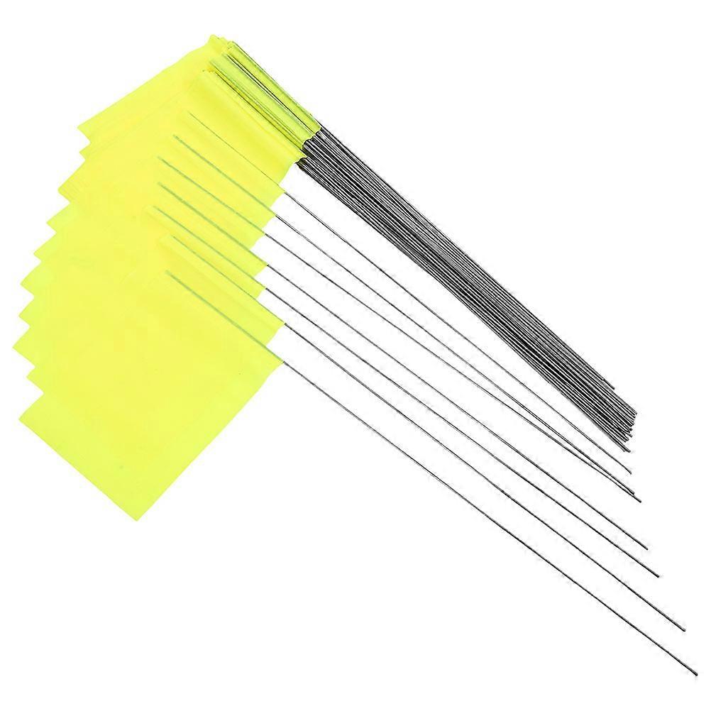 Yard Marker Flags Yellow Marking Flags for Lawn Landscape 50Pcs Pack