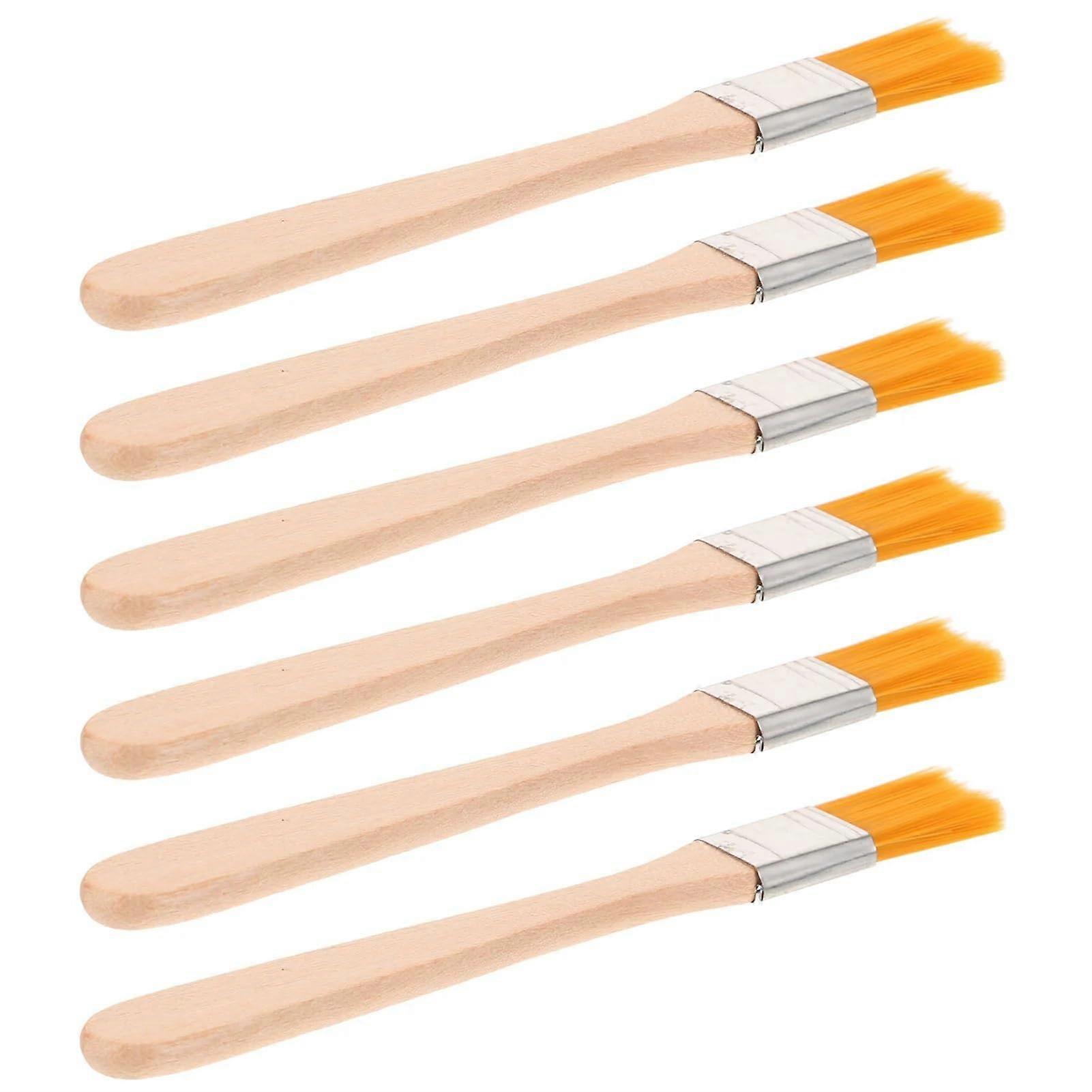 Paint Brush Set with Wooden Handle and Nylon Bristles, Portable Reusable Wall Painting Tool, Colorful Cleaning Brushes