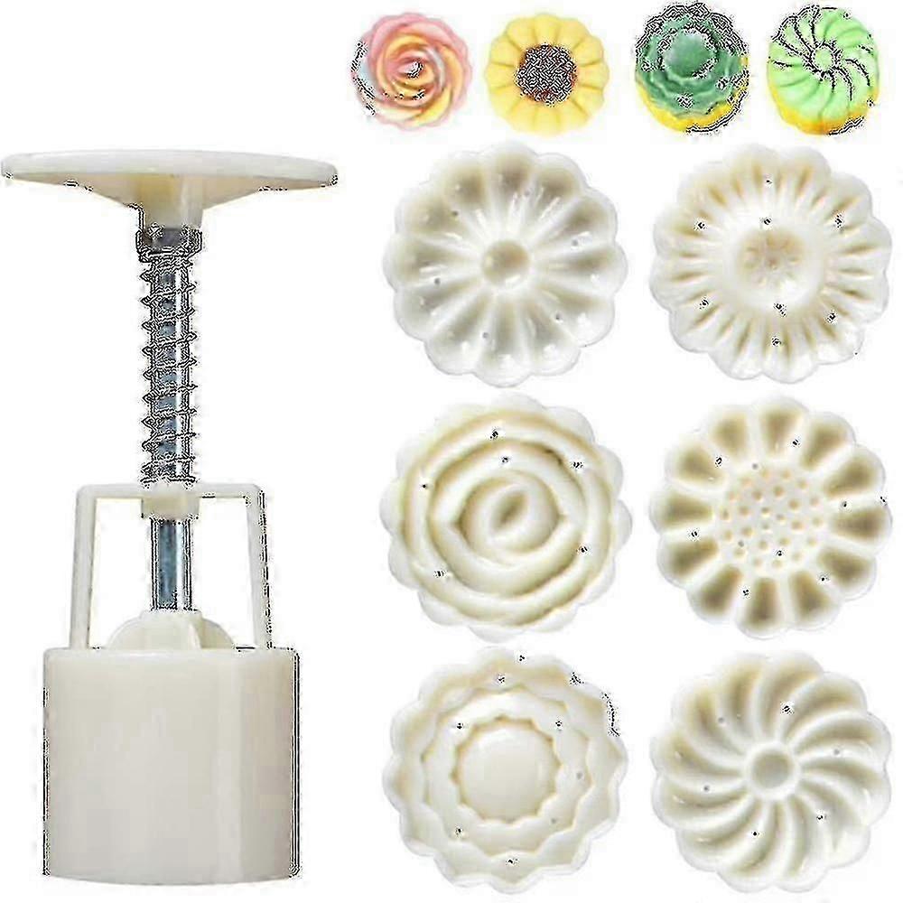 7pcs Bath Bomb Mold Set Includes 1pcs Bath Bombs Press And 6pcs Stamps