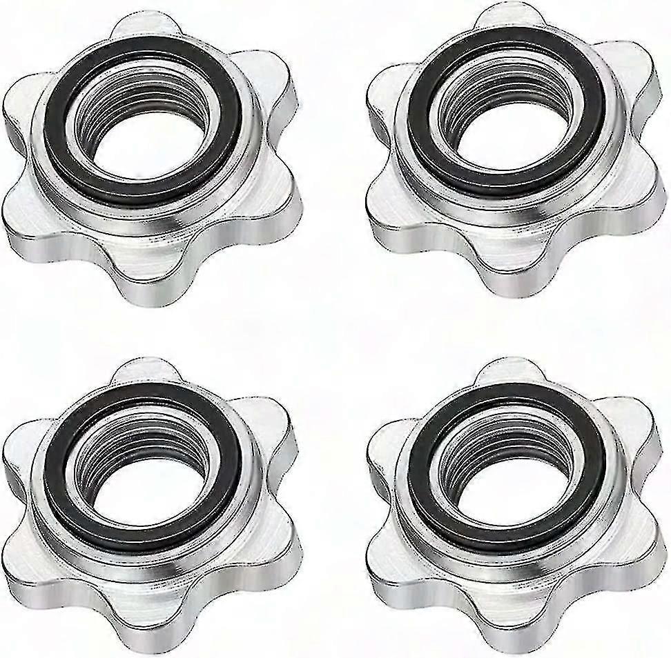 4-Pack Dumbbell Spinlock Collars, Non-Slip 25mm Standard Screw Caps for Dumbbell & Barbell Bars
