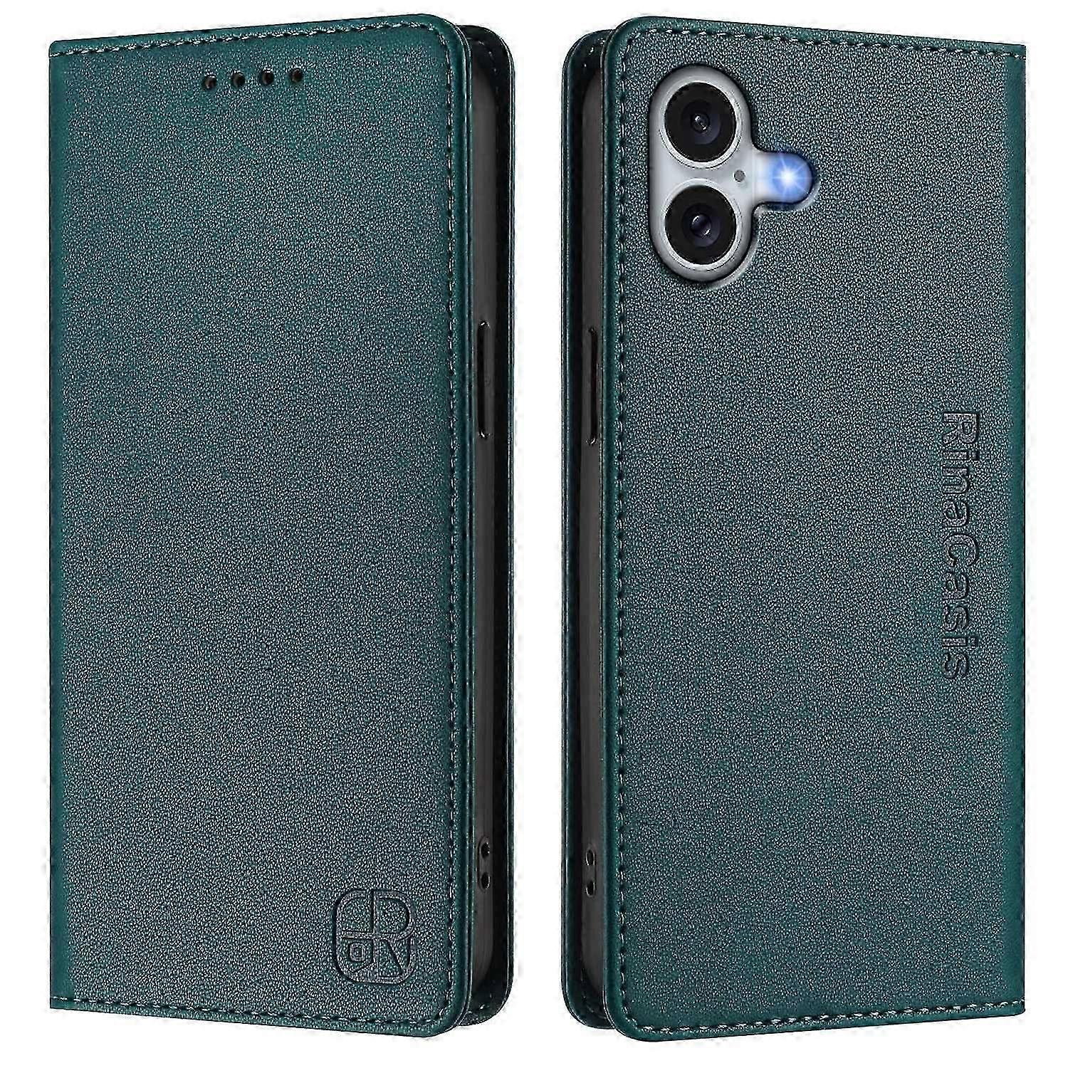 For Iphone 16 Plus Leather Case Rinacasis Rc01 Phone Cover With Rfid Blocking Wallet Stand