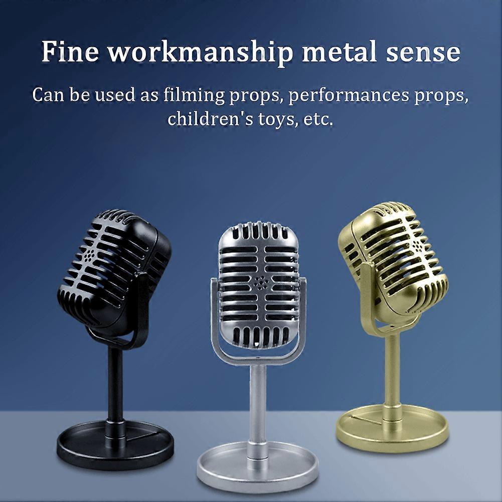 Simulation Props Vintage Mic Classic Vocal Style Microphone Staged Photography Accessory