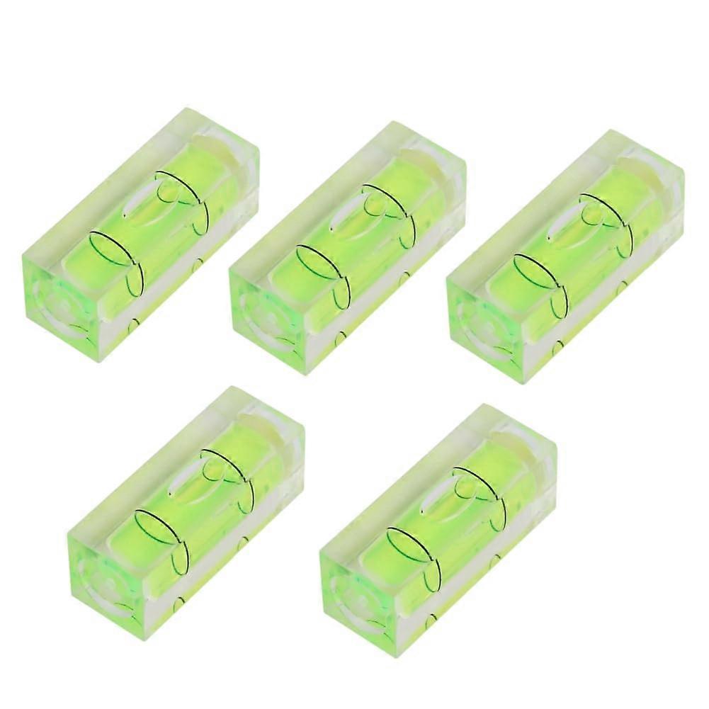 Spirit Level Set, 5 Pieces Mini Bubble Levels 15x15x40mm for Camera Heads and Precision Instruments, Acrylic ABS, 1200mm Range