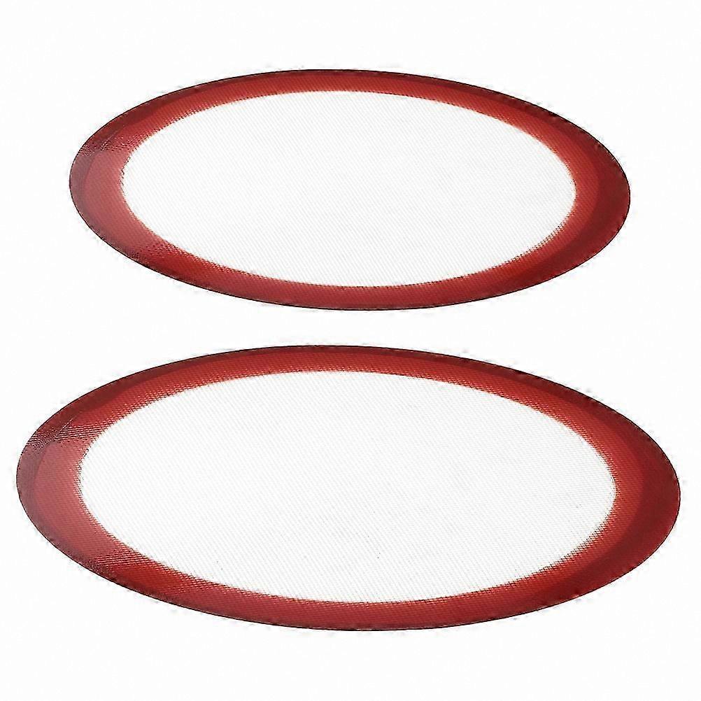 2-Piece Non-Stick Silicone Pizza Mat Round Baking Liner for Oven Use