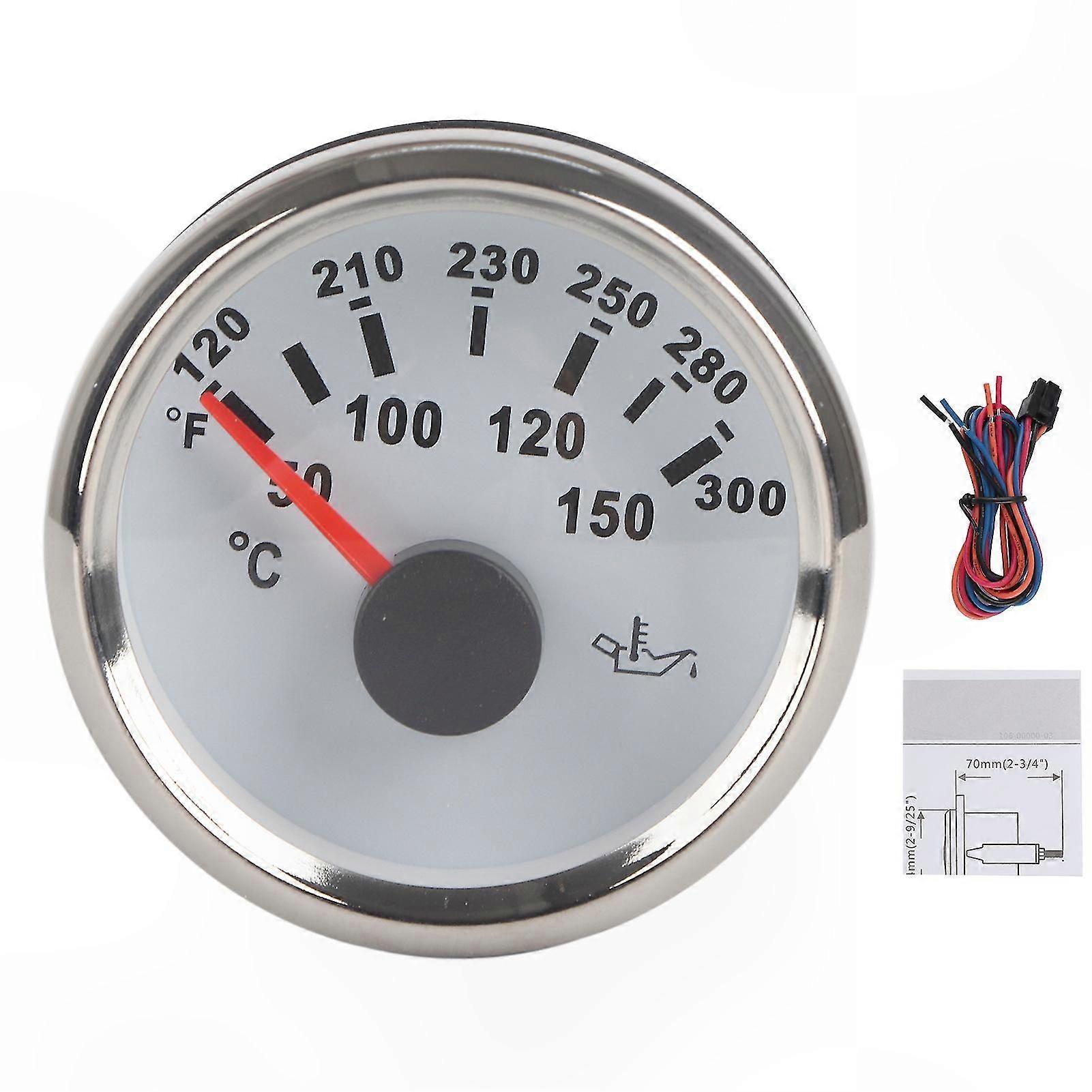 LCD Oil Temp Gauge with Backlight for Automotive Marine RV Applications 50-150 Range Monitor