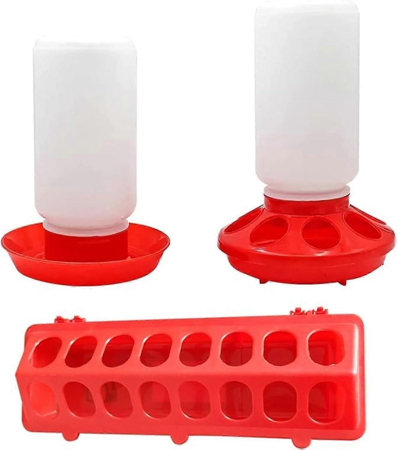 1kg Chick Feeder and Waterer Set 1L Plastic Automatic Drinkers Gravity Fed Poultry (1L)