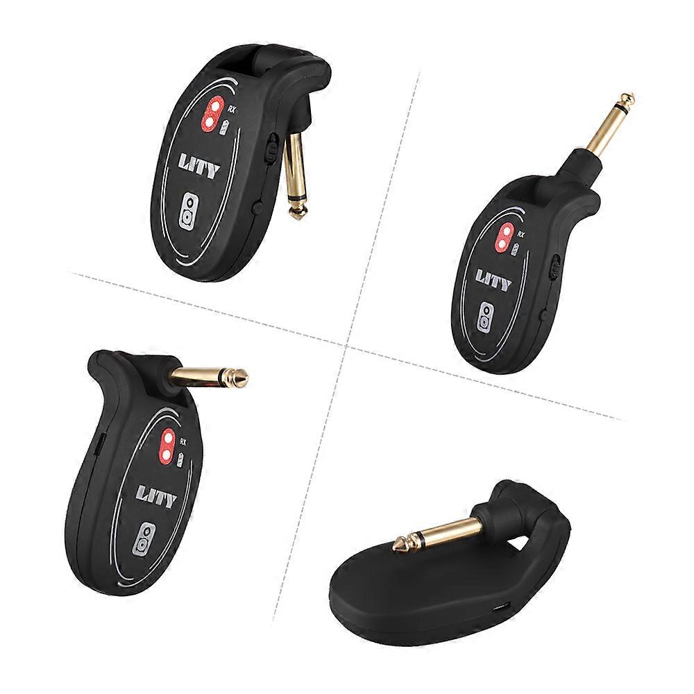 Portable UHF Wireless Guitar Transmitter and Receiver Set 50M Transmission Range Built-in Rechargeable Lithium Battery for Bass Electric Guitar Violin