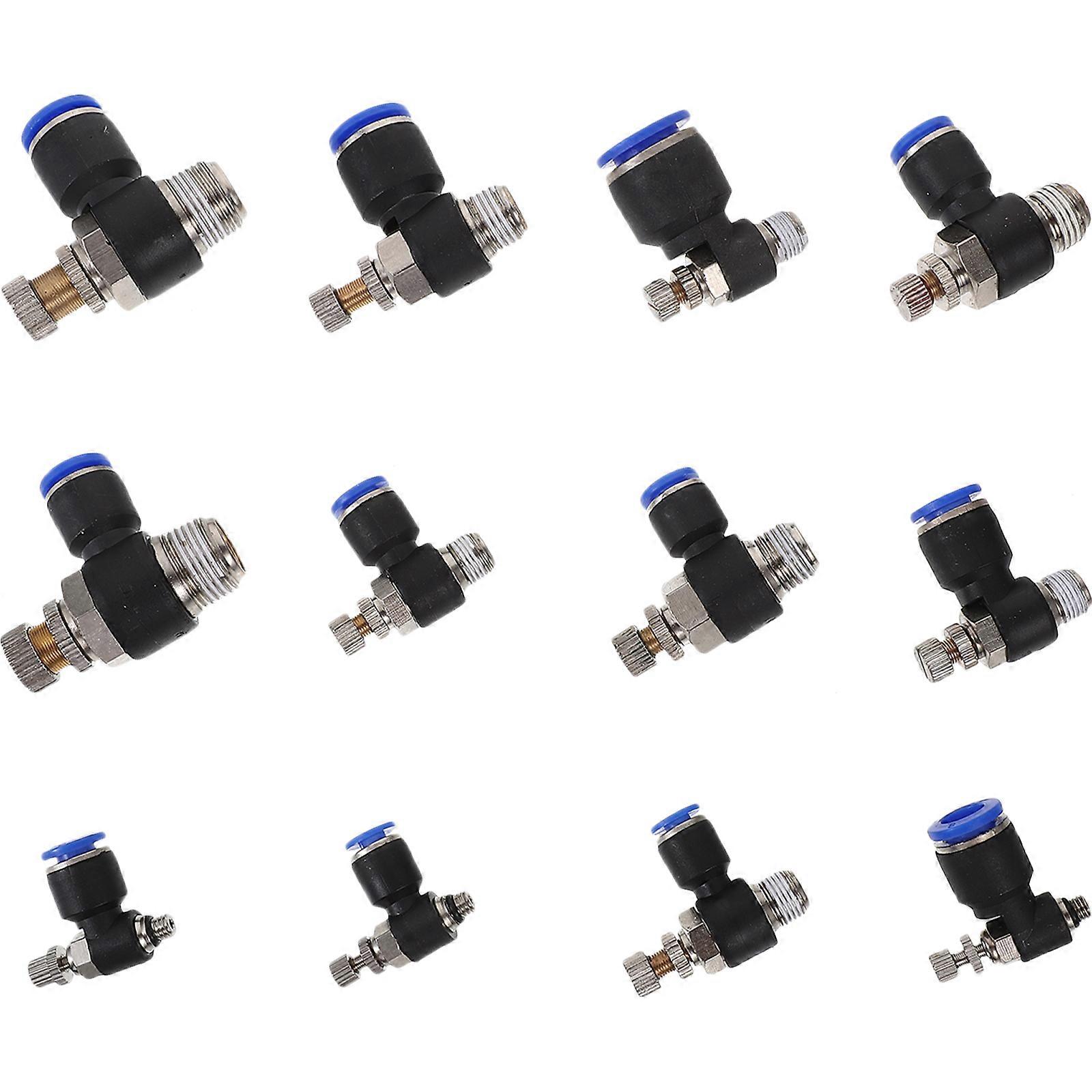 12PCS Quick Connect Air Hose Fittings, Copper ABS Pneumatic Connectors with Leak Proof Design, Compact Lightweight Assorted Set for Air Tools and